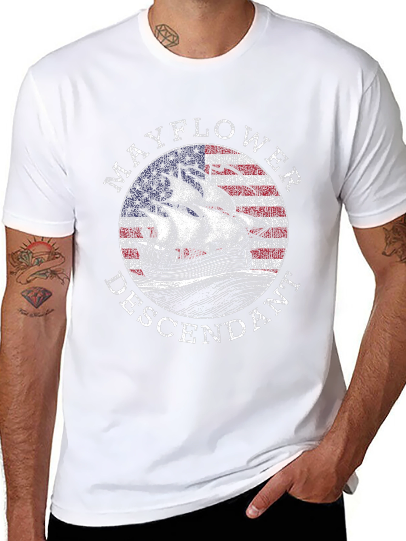 Mayflower Descendant Graphic T-Shirt