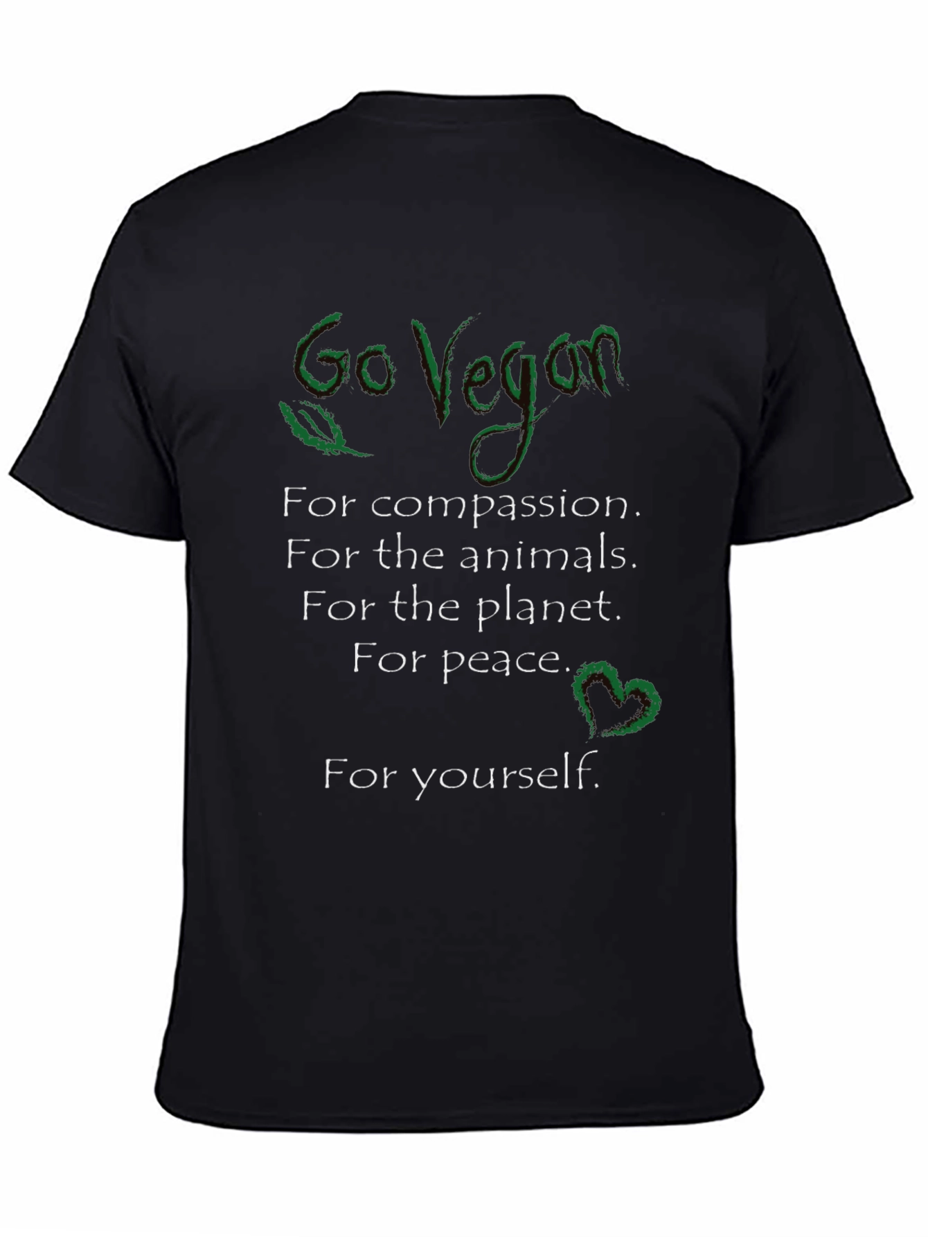 Go Vegan T-Shirt - Compassion Animals Planet Peace You