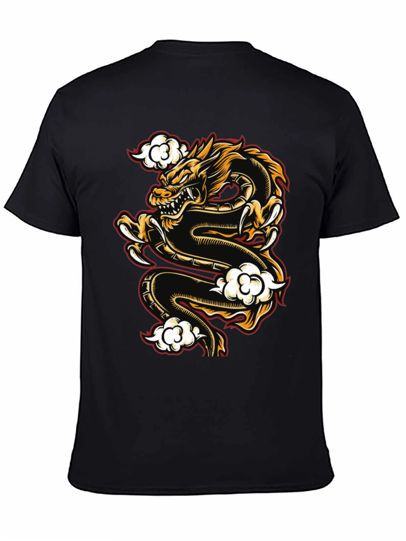 Dragon Graphic Print Black T-Shirt