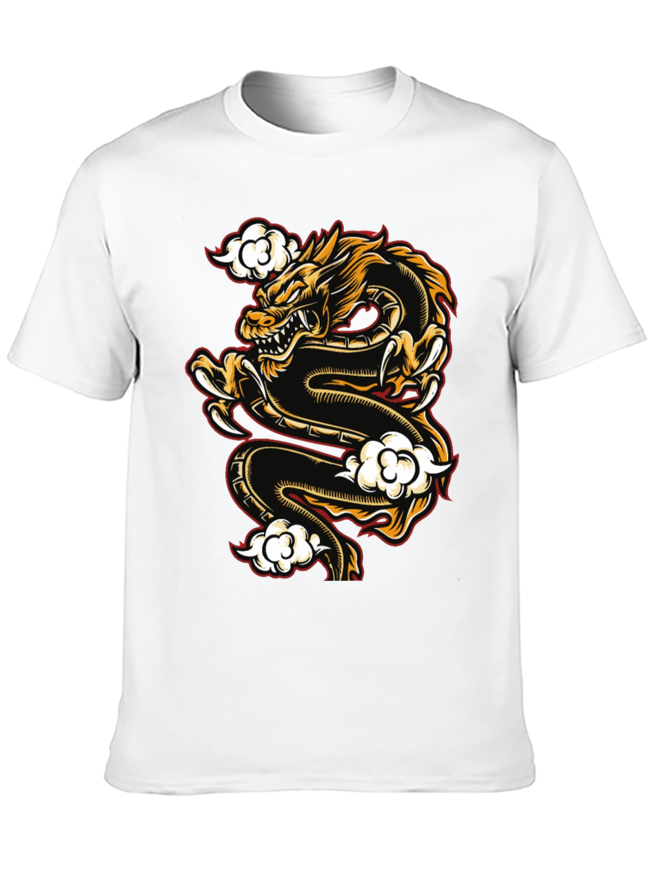 Dragon Graphic Print Black T-Shirt