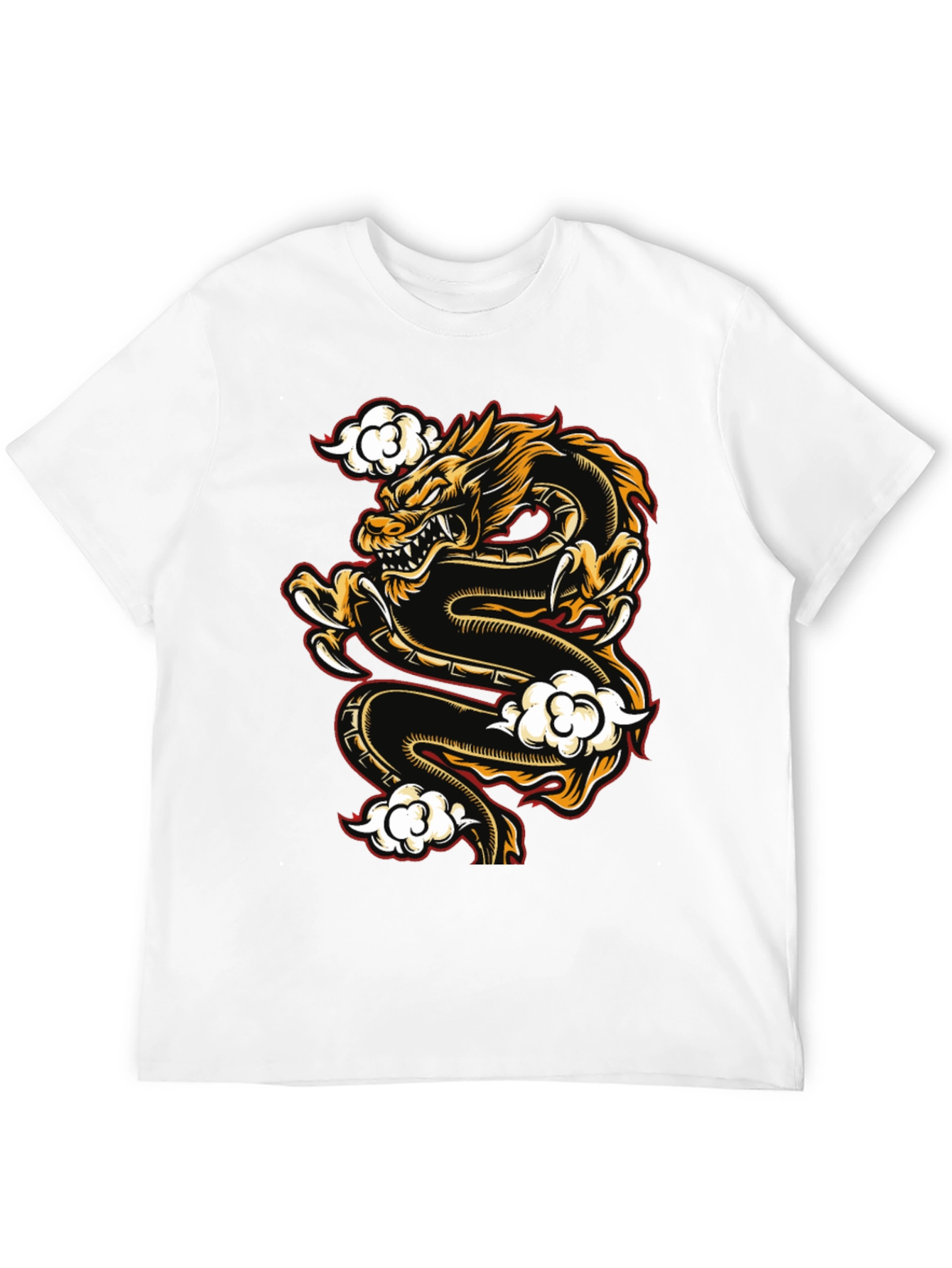 Dragon Graphic Print Black T-Shirt