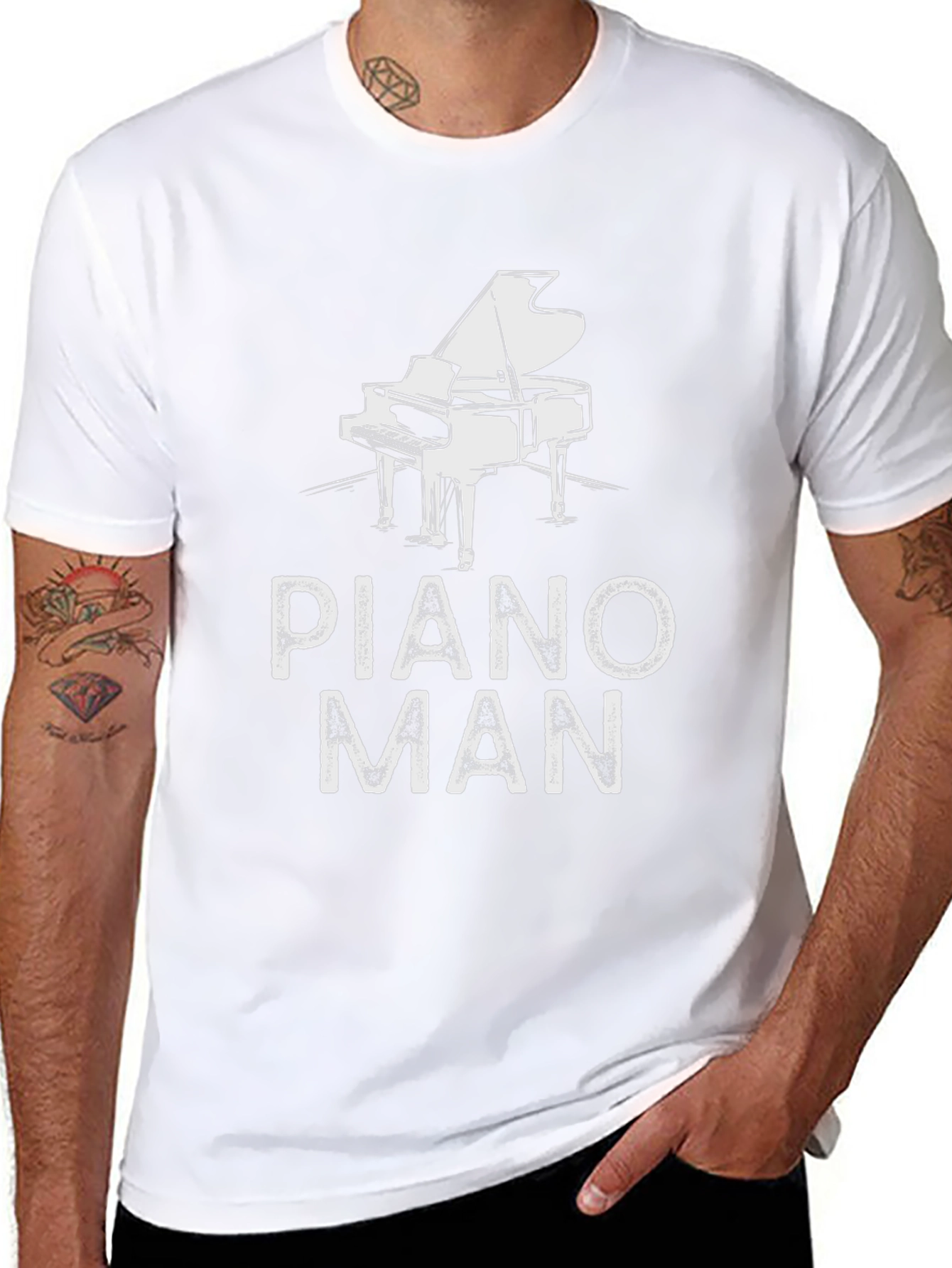 Piano Man Graphic Tee - Music Lover Shirt