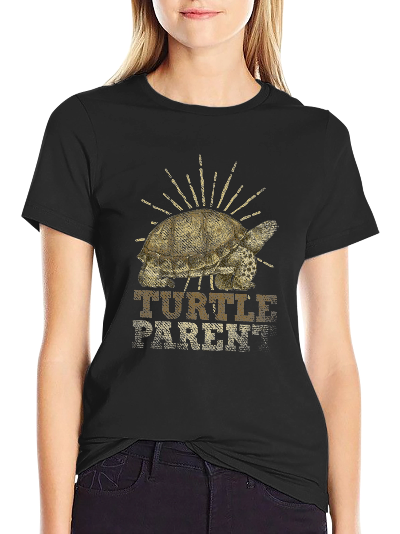 Turtle Parent T-Shirt - Black Graphic Tee