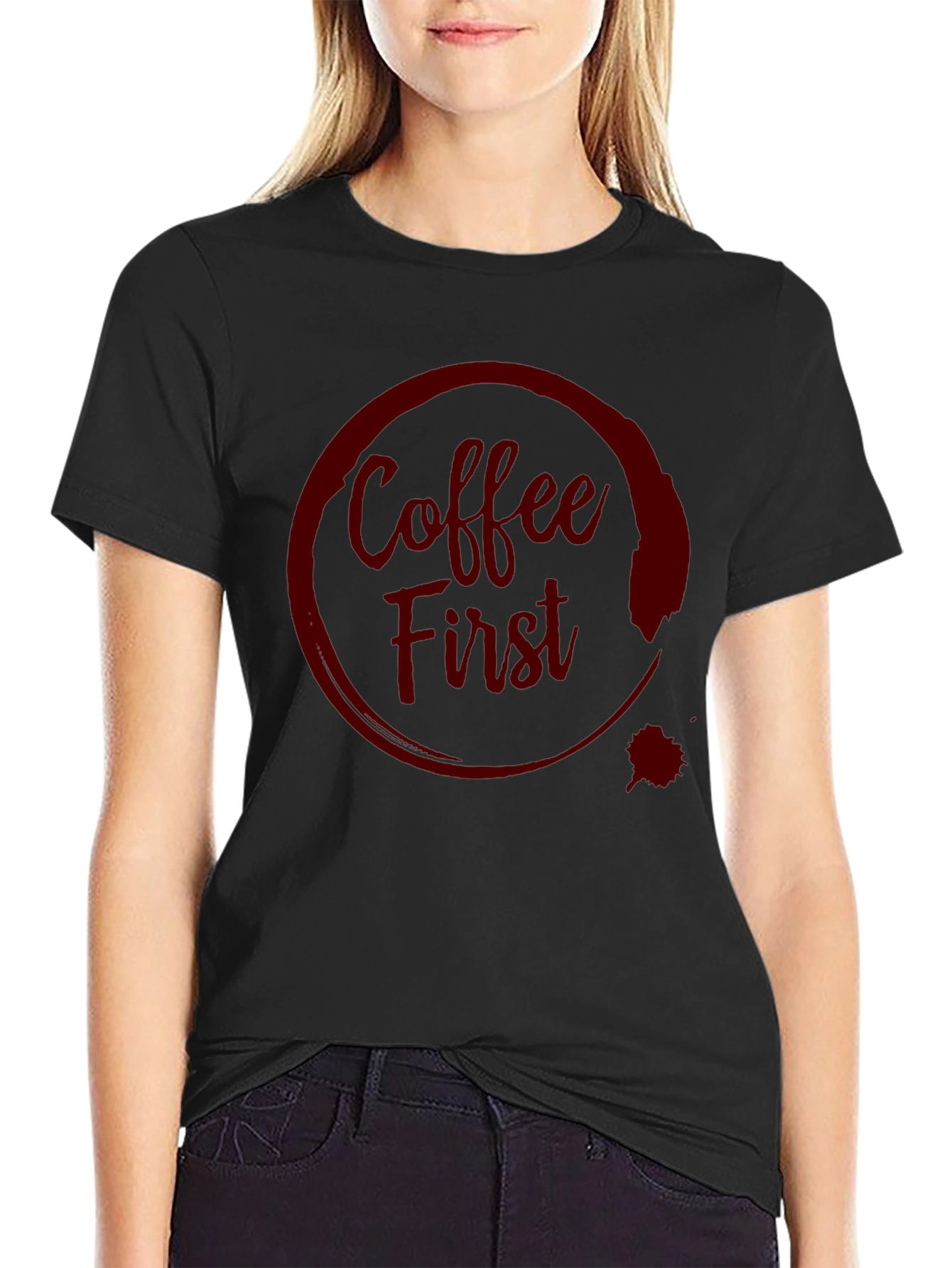 Coffee First T-Shirt - Dark Graphic Tee