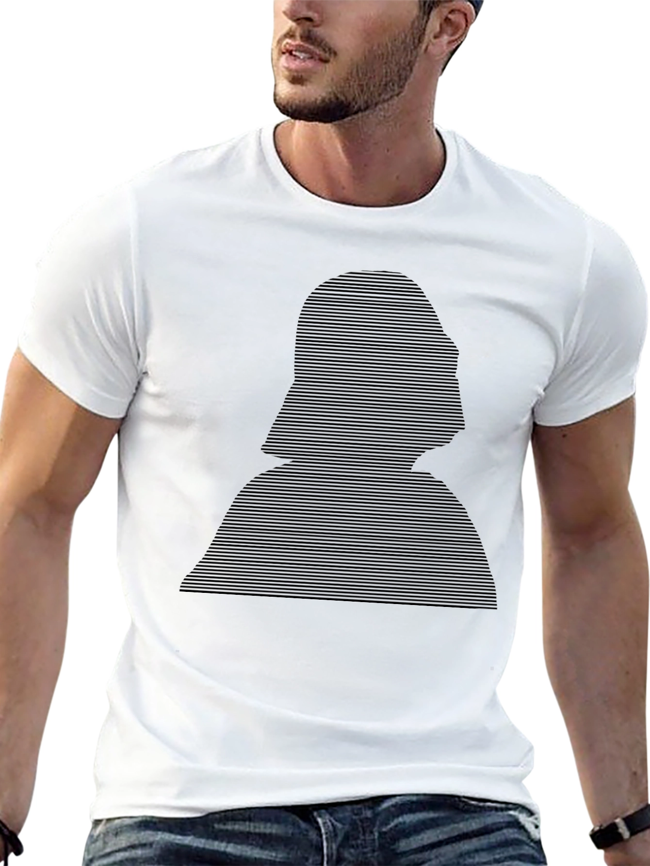 Darth Vader Silhouette Striped Black T-Shirt