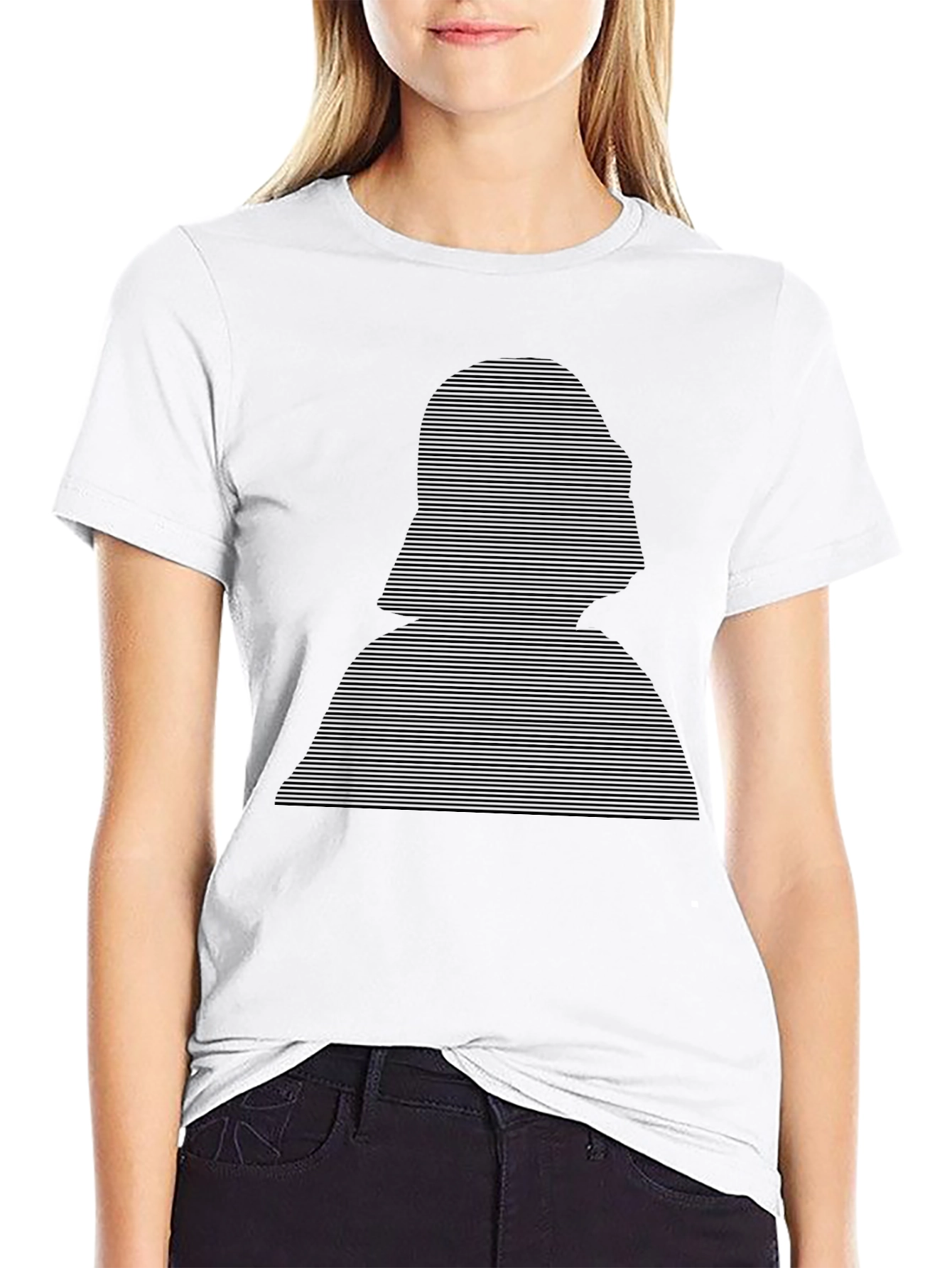 Darth Vader Silhouette Striped Black T-Shirt