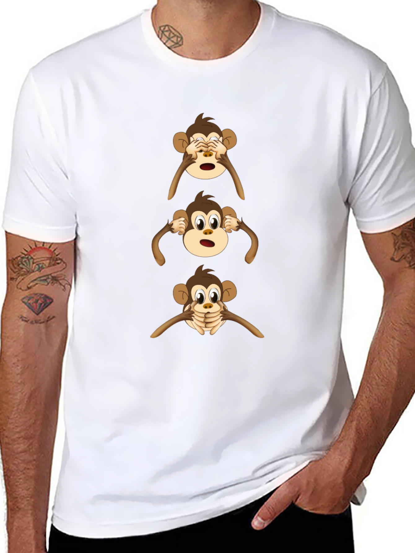 Hear See Speak No Evil Monkey Graphic Tee