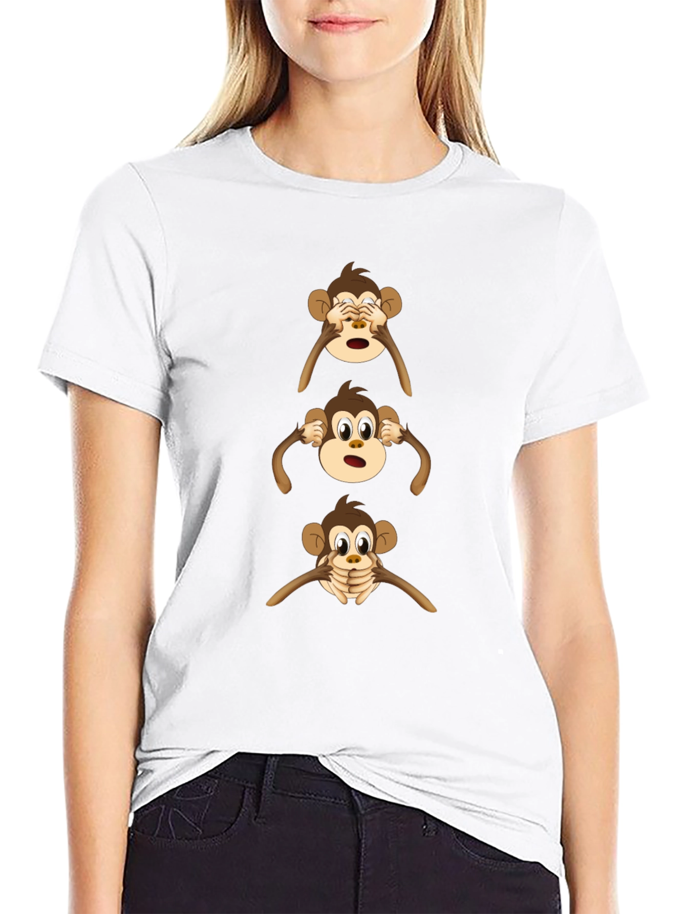 Hear See Speak No Evil Monkey Graphic Tee