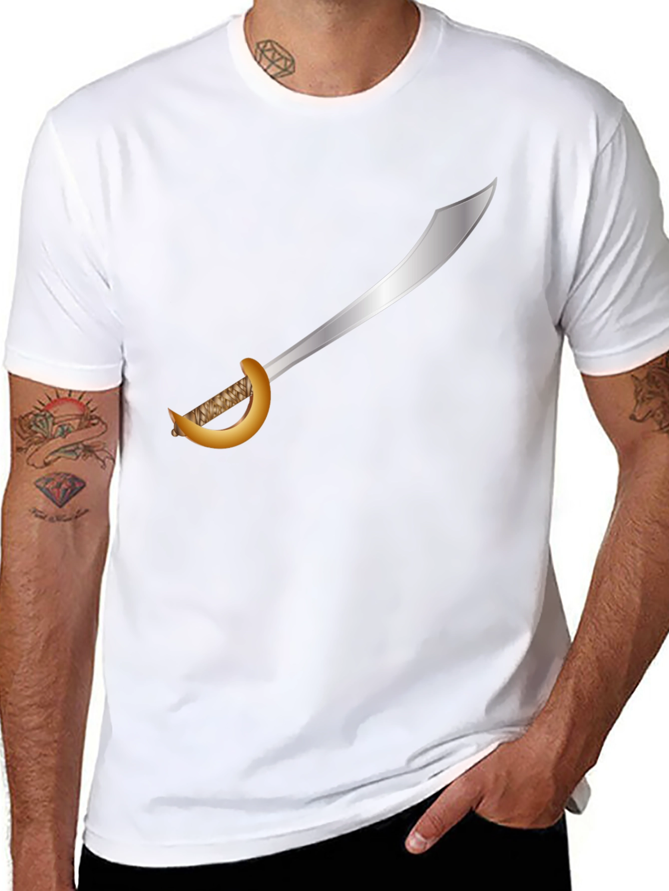 Pirate Cutlass T-Shirt - Black Cotton Tee