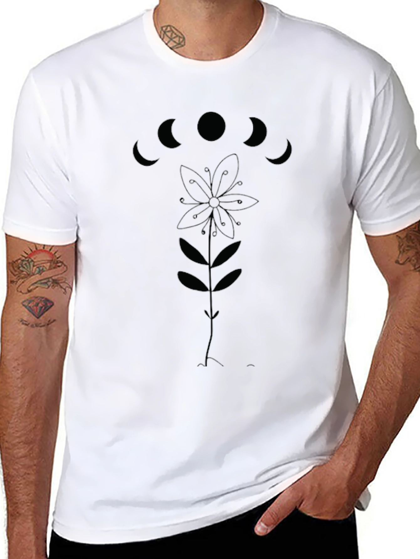 Mystic Moon Flower Graphic Tee