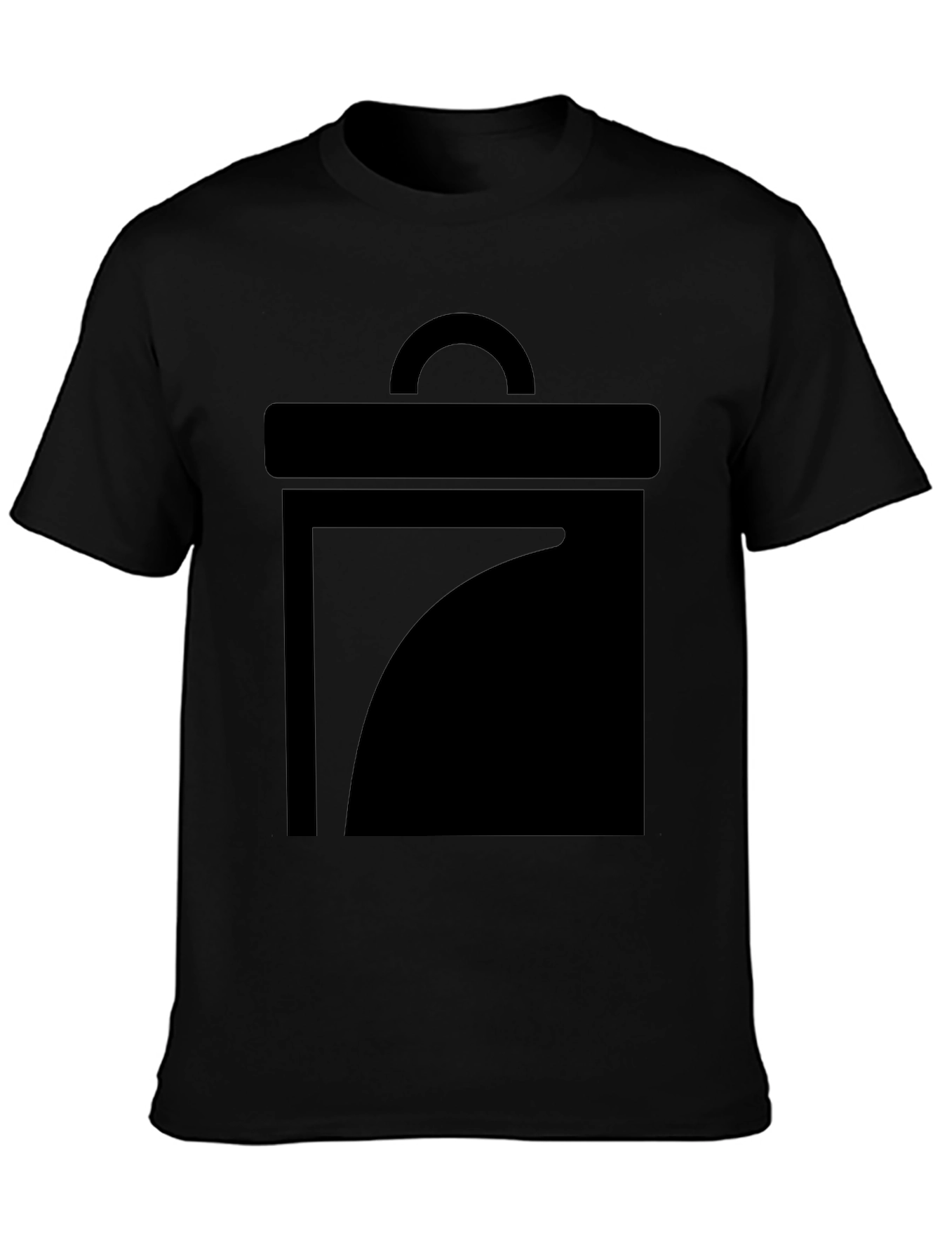Minimalist Black Graphic Tee - Geometric Design