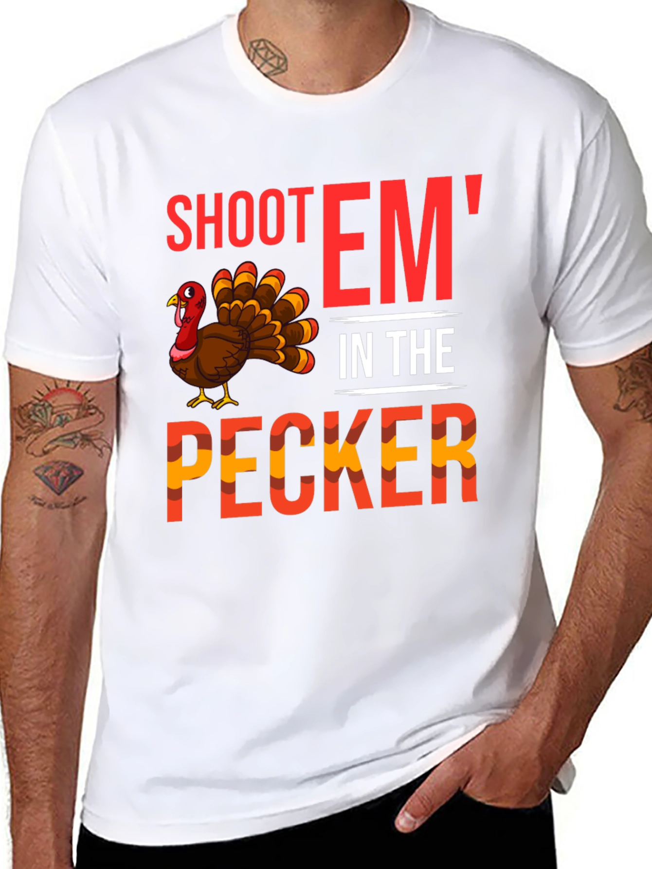 Shoot Em In The Pecker Turkey Graphic Tee