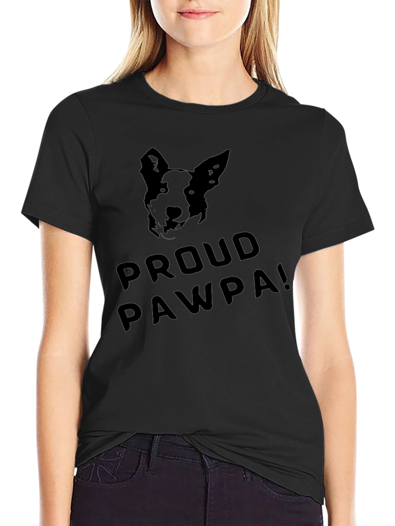 Proud Pawpa Dog Graphic Tee - Black