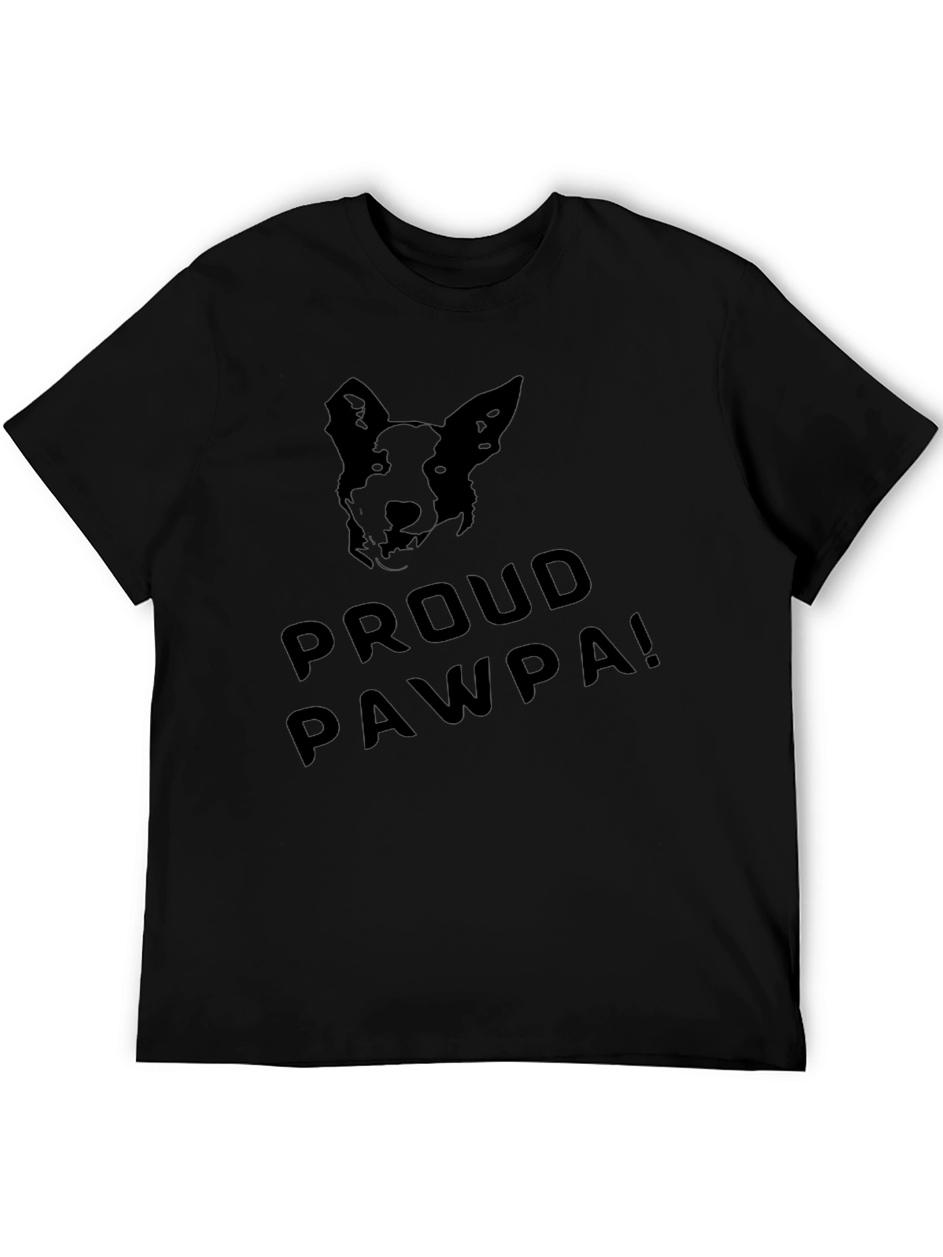 Proud Pawpa Dog Graphic Tee - Black