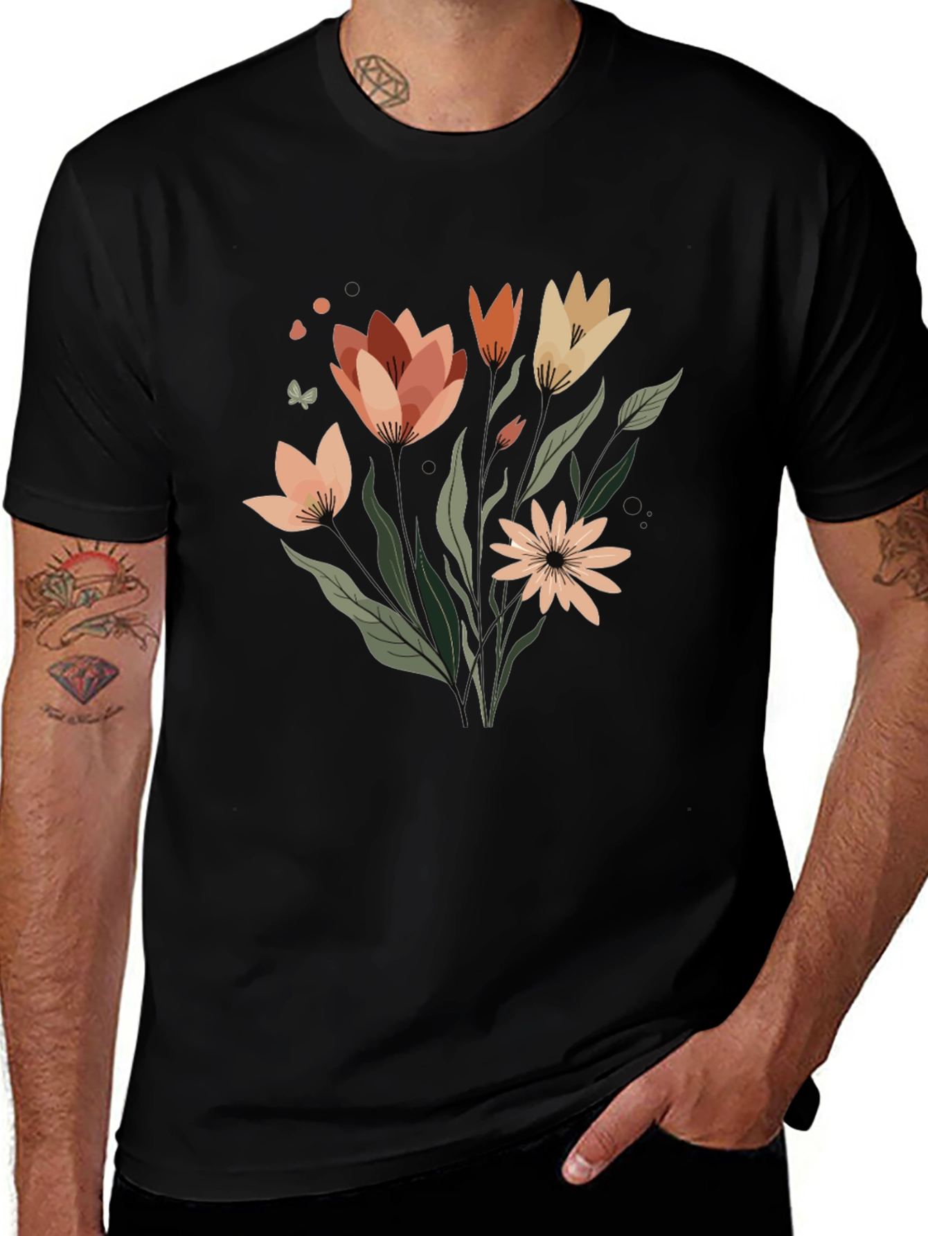 Floral Graphic Tee - Artistic Comfort