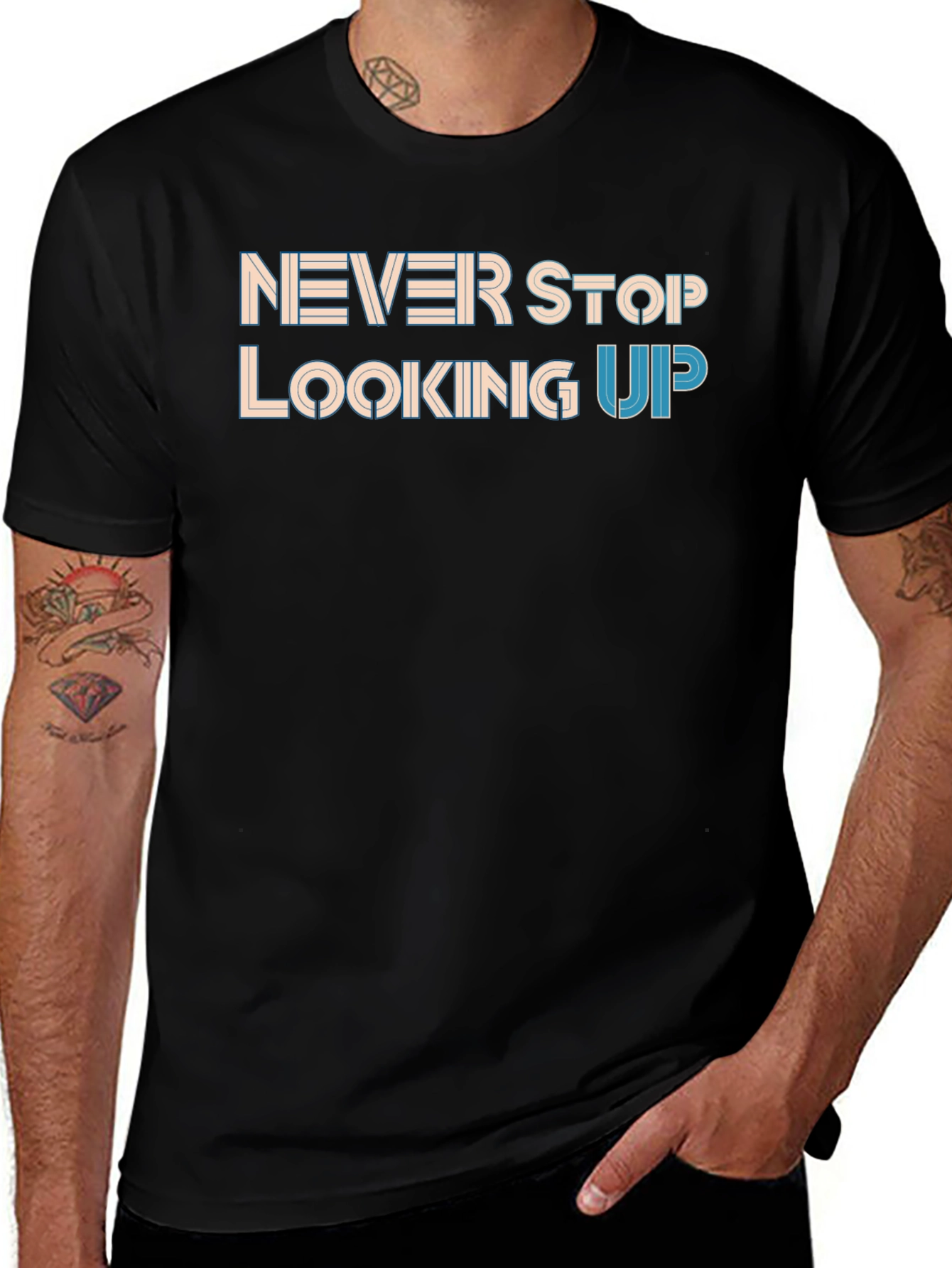 Never Stop Looking Up Black T-Shirt