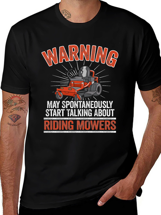Warning Riding Mowers Graphic Tee
