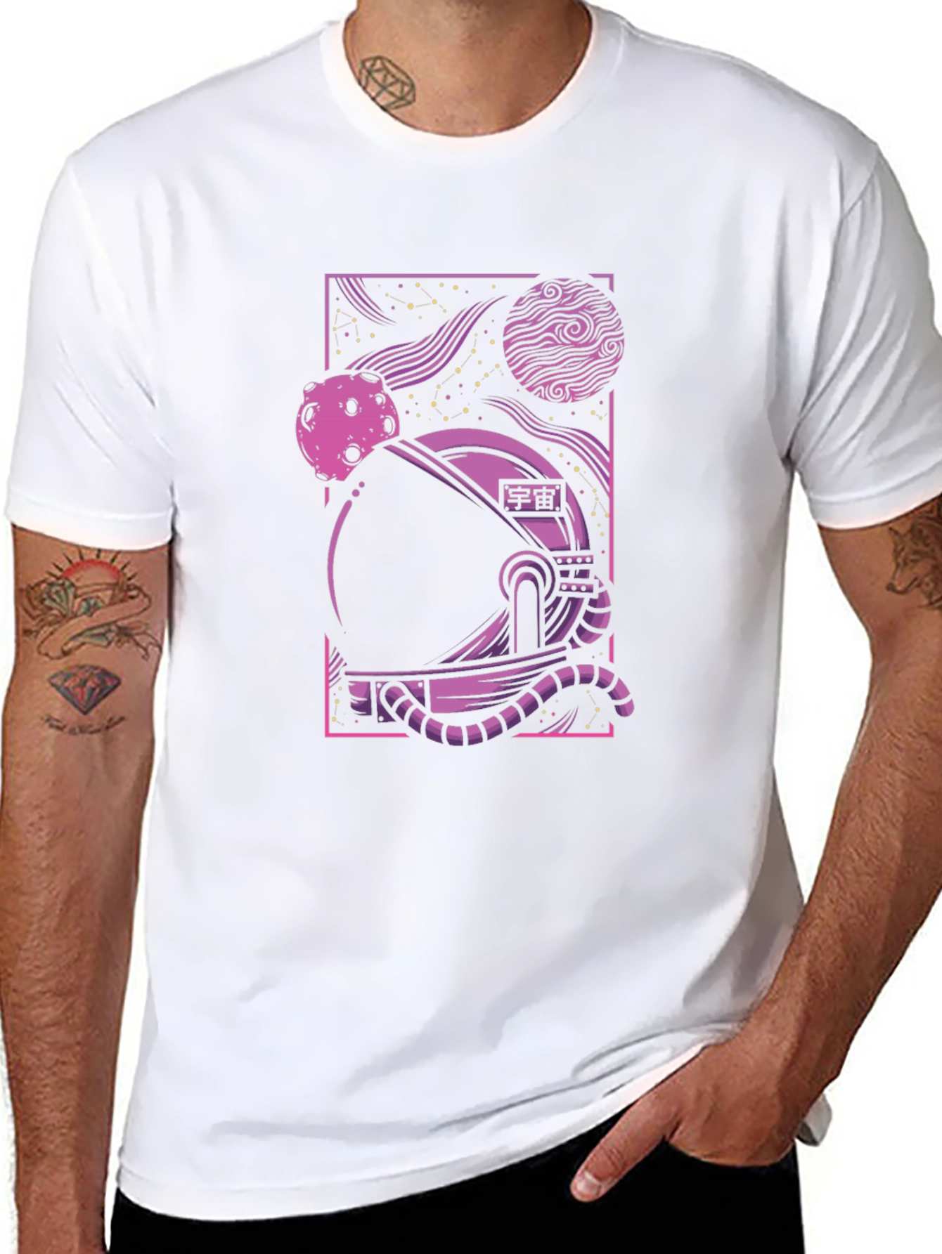 Space Helmet Graphic Tee - Black Unisex T-Shirt