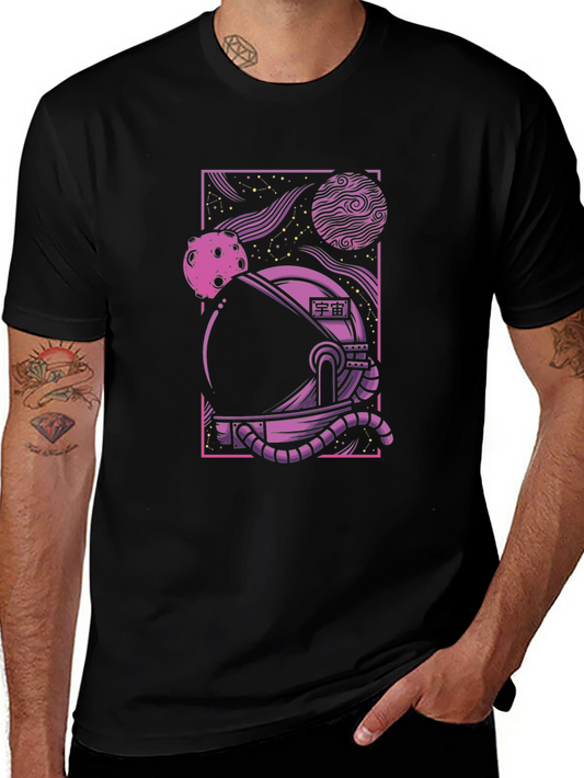 Space Helmet Graphic Tee - Black Unisex T-Shirt