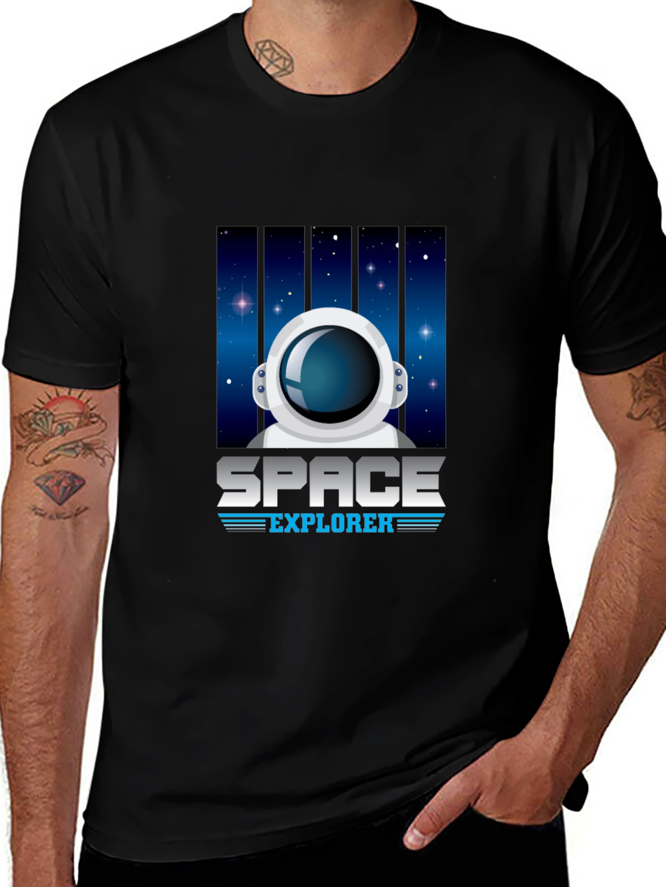 Space Explorer Black T-Shirt