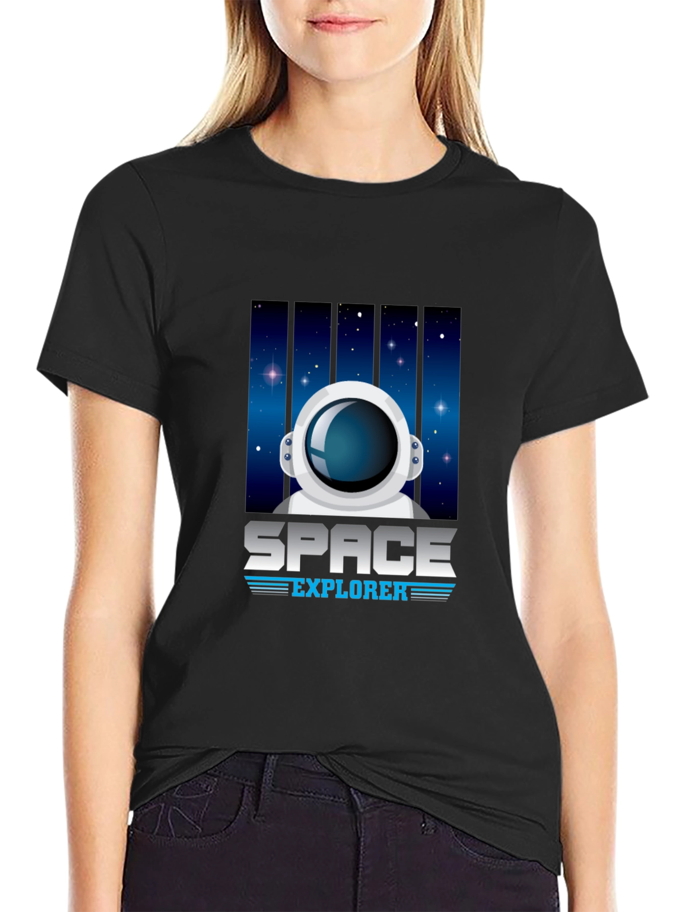 Space Explorer Black T-Shirt