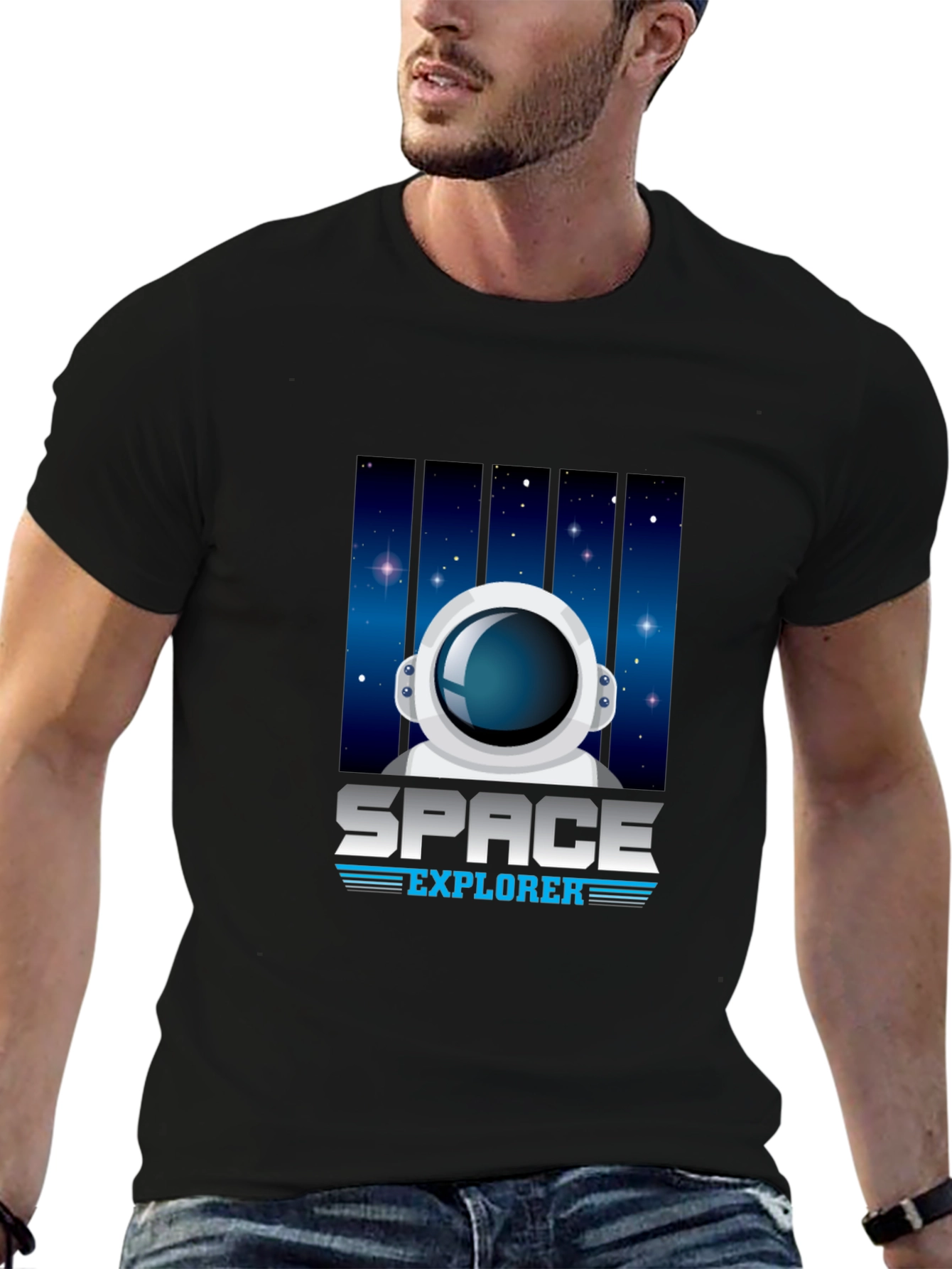 Space Explorer Black T-Shirt