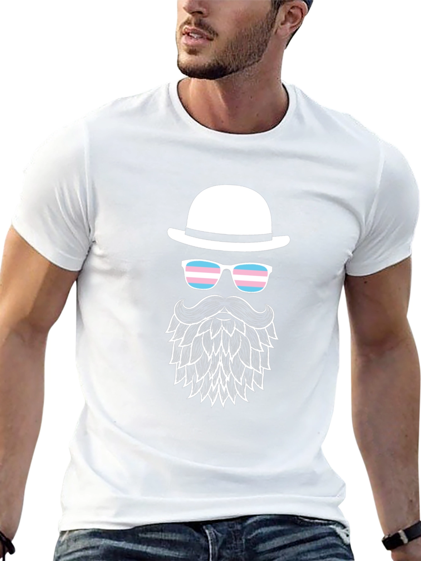 Trans Pride Bearded Man T-Shirt