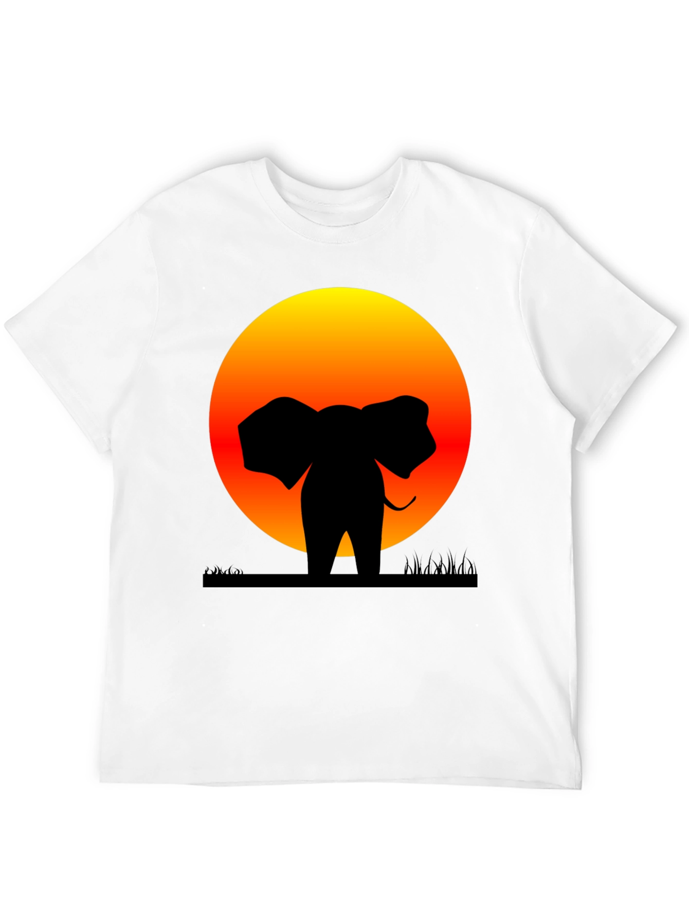 Elephant Sunset Graphic Tee - Stylish Black T-Shirt