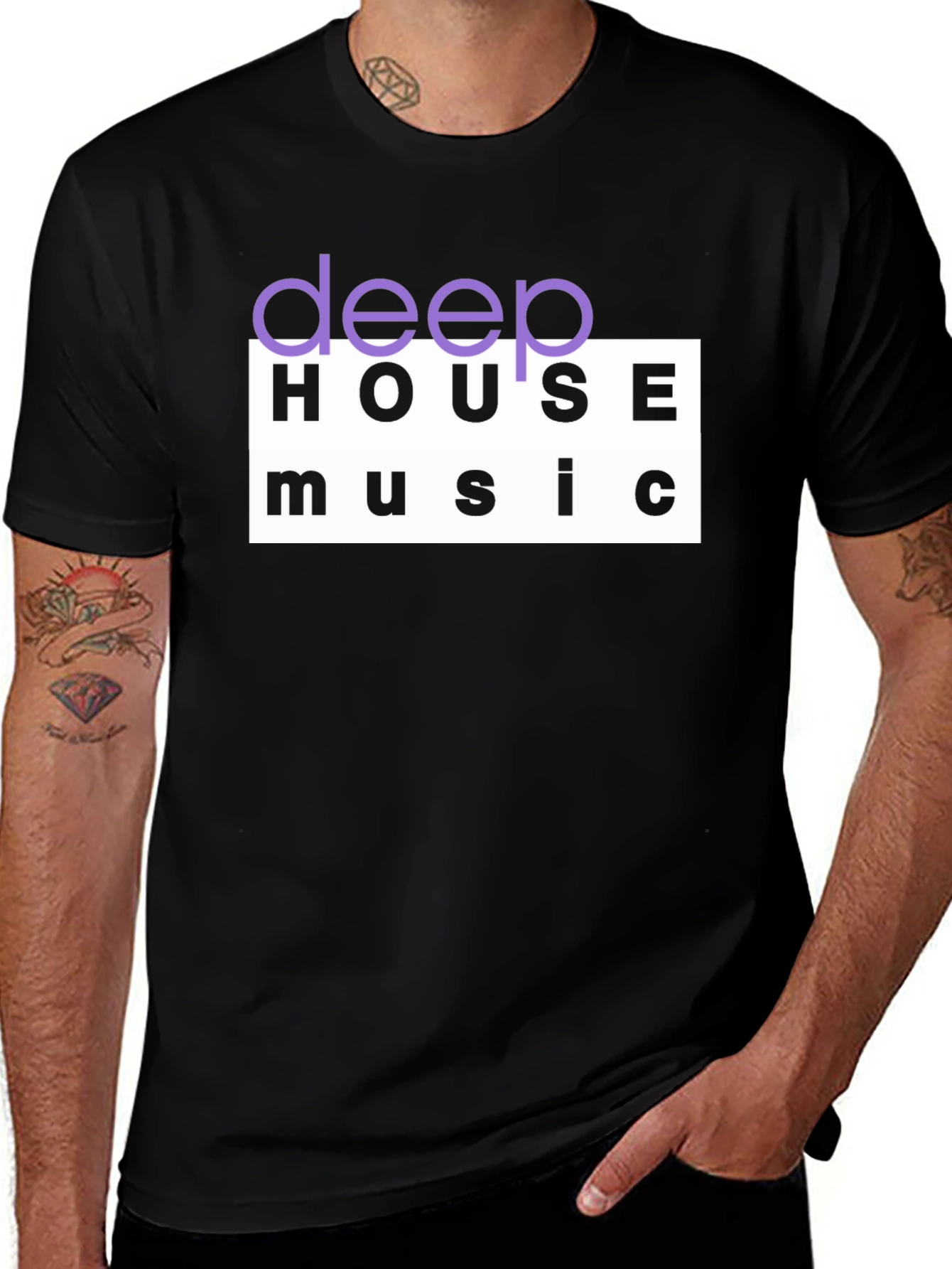 Deep House Music Black Graphic T-Shirt