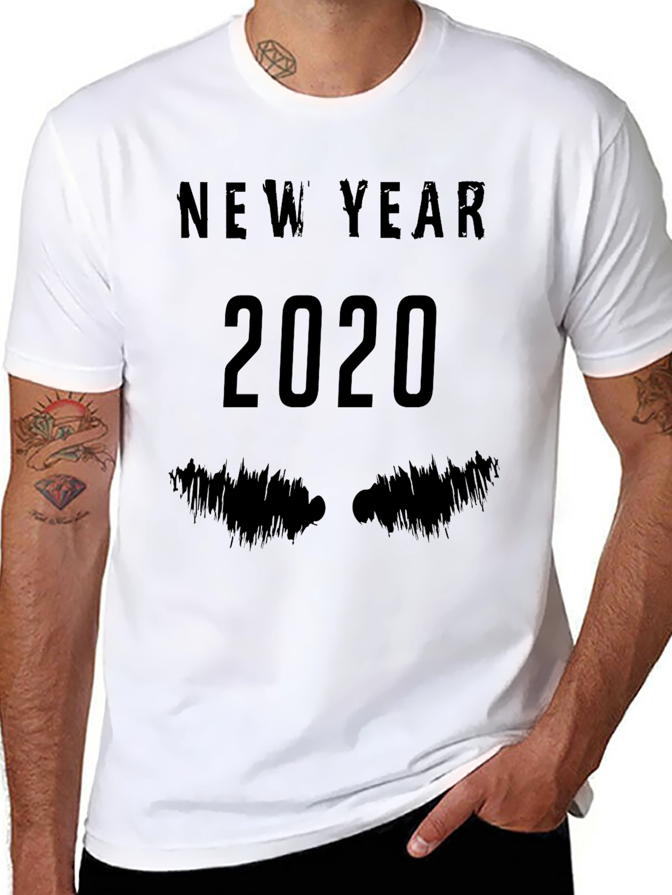 New Year 2020 Graphic Tee - Mens Black T-Shirt