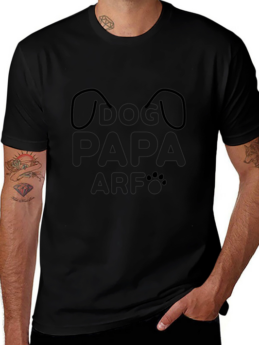 Dog Face Outline T-Shirt - Black