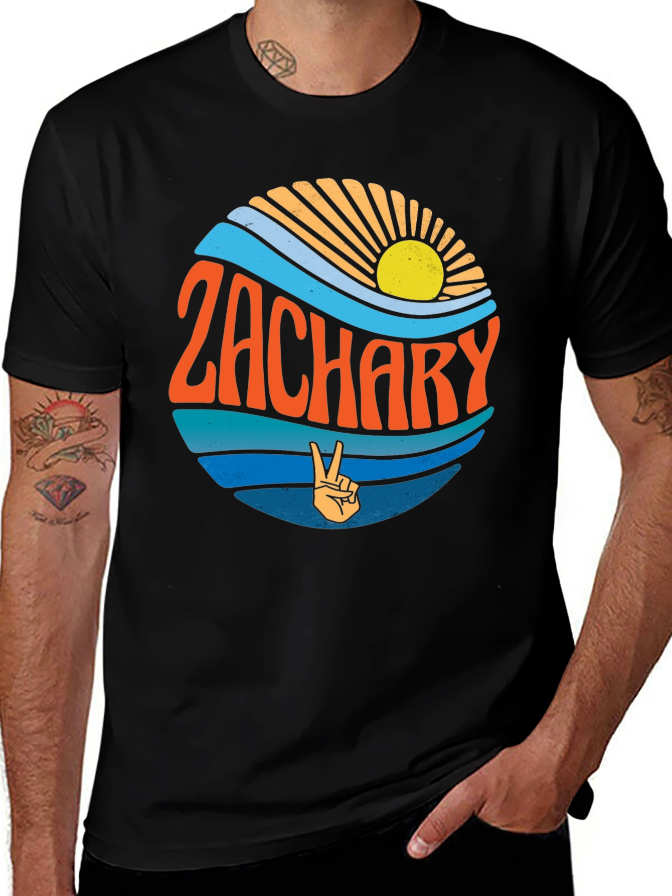 Retro Zachary T-Shirt - Personalized Name Tee
