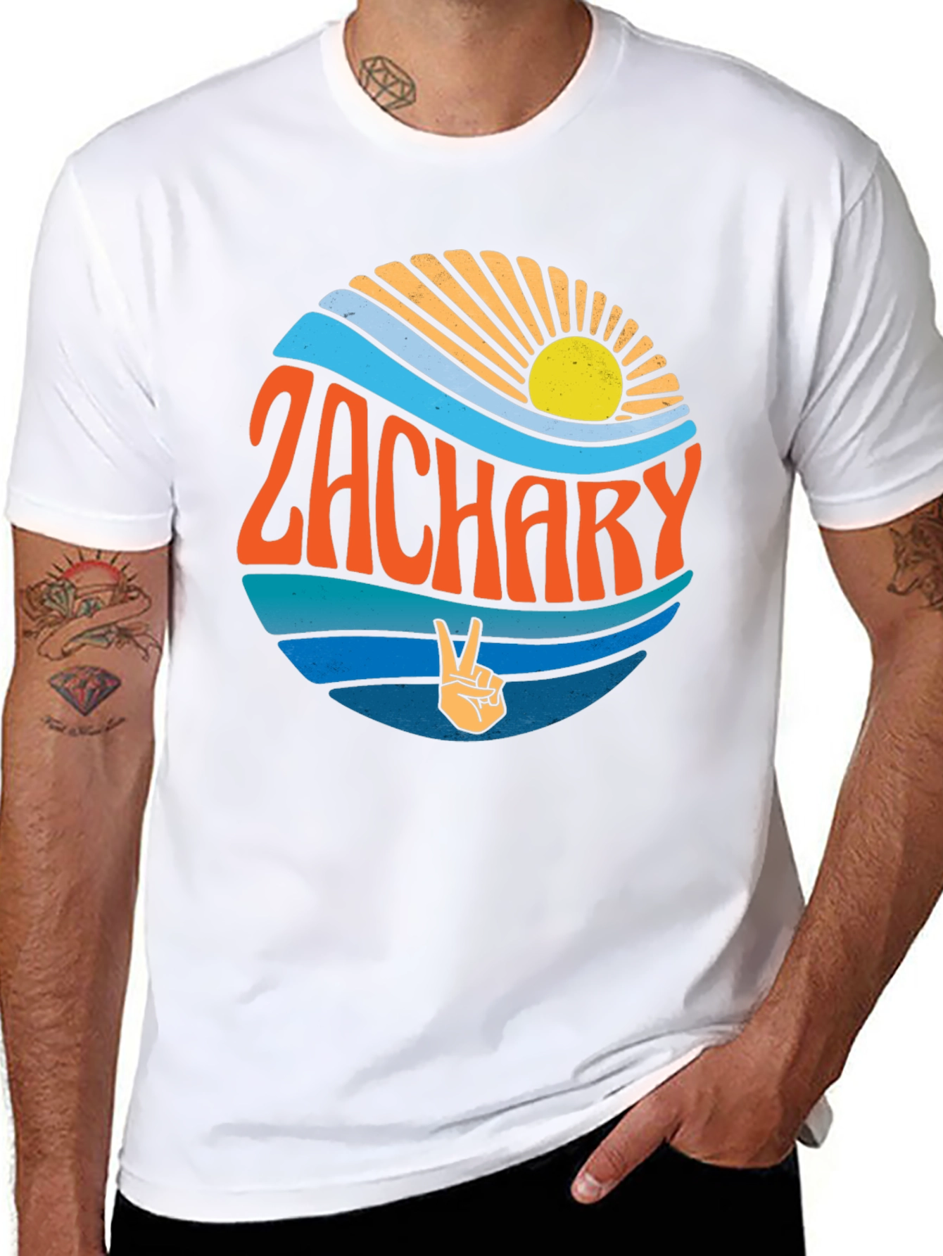 Retro Zachary T-Shirt - Personalized Name Tee