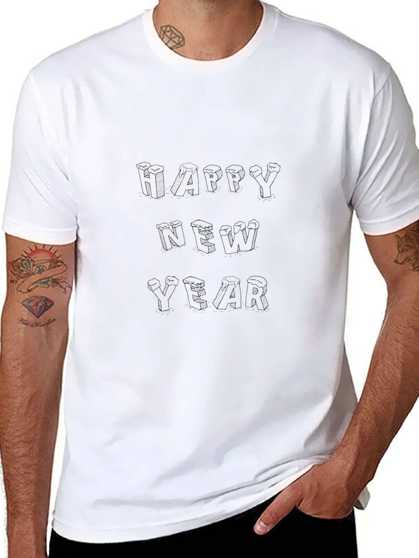 Happy New Year Black T-Shirt