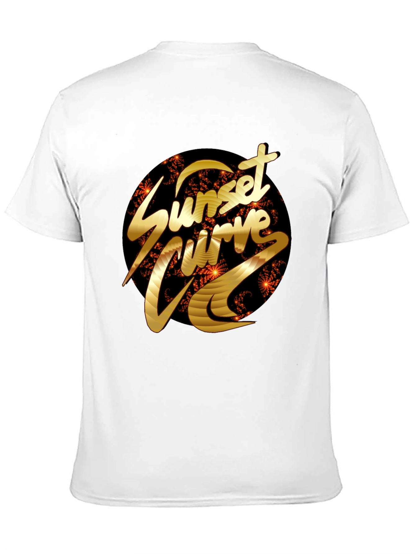 Sunset Curve Graphic Tee - Black Cotton T-Shirt