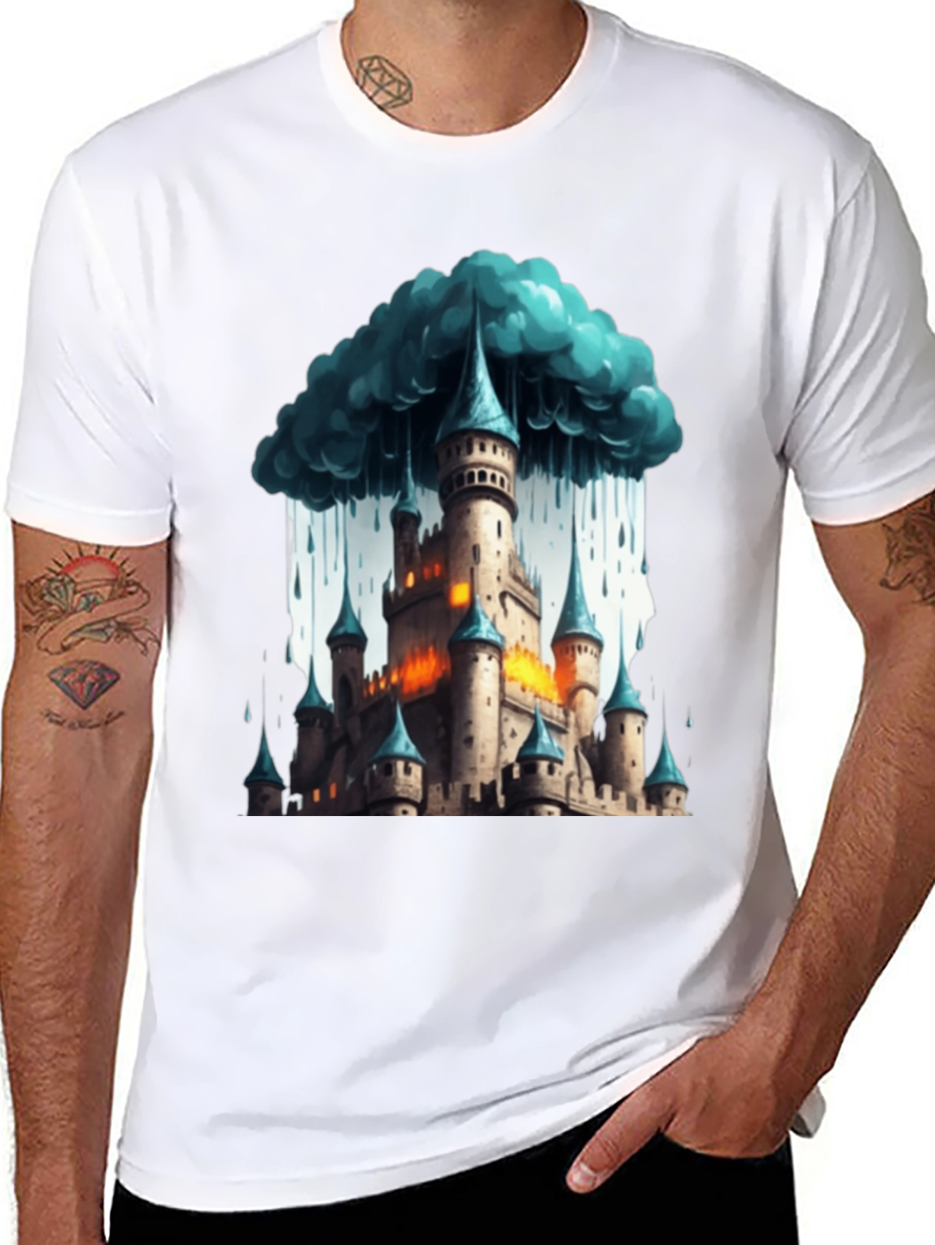Fantasy Castle Storm T-Shirt