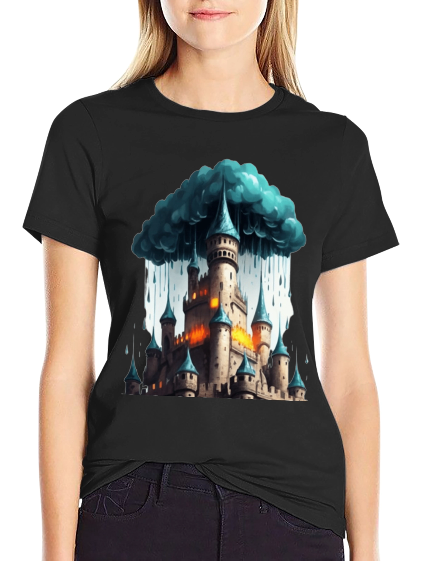 Fantasy Castle Storm T-Shirt