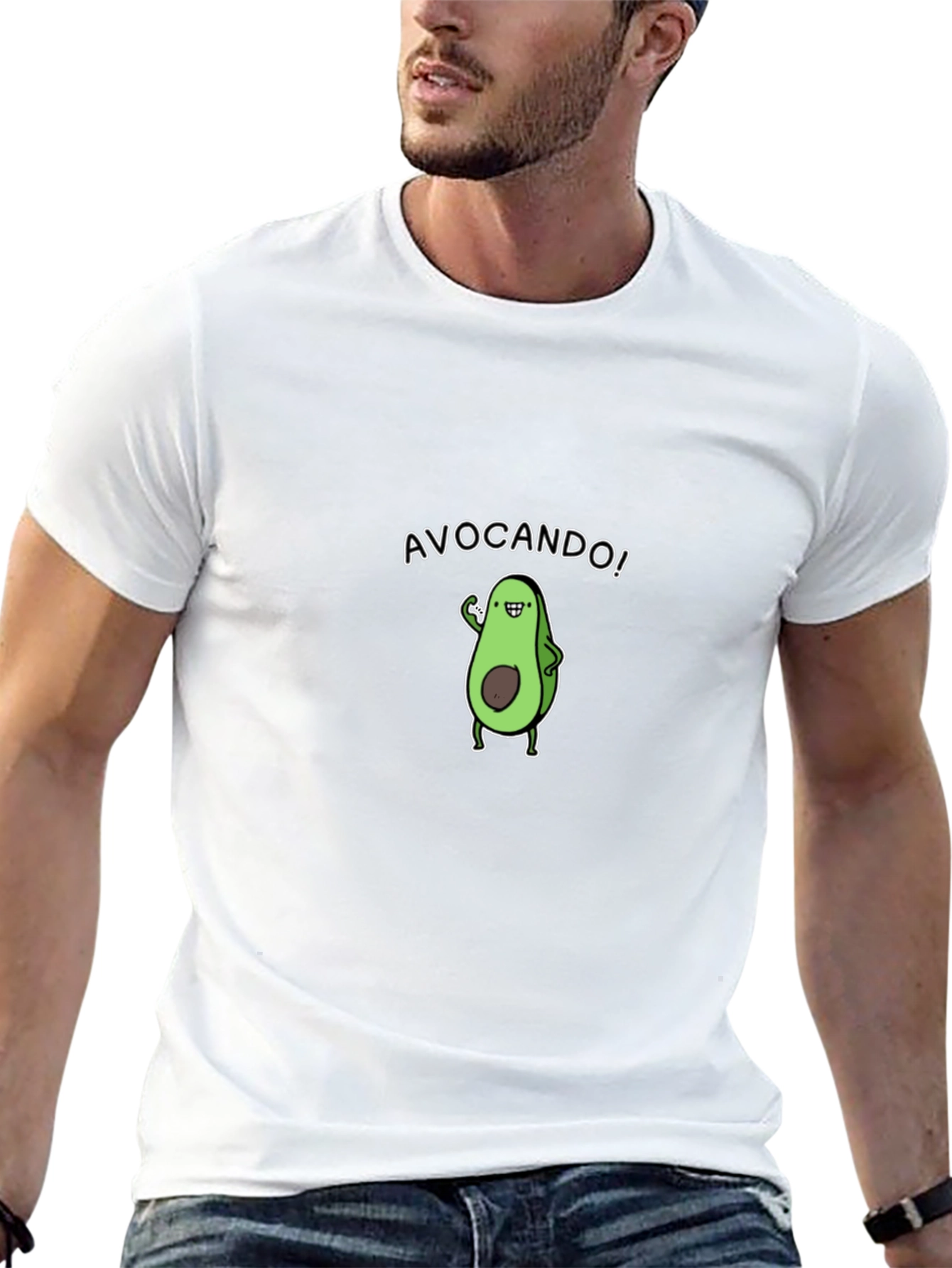 Avocando! Cartoon Avocado Black T-Shirt