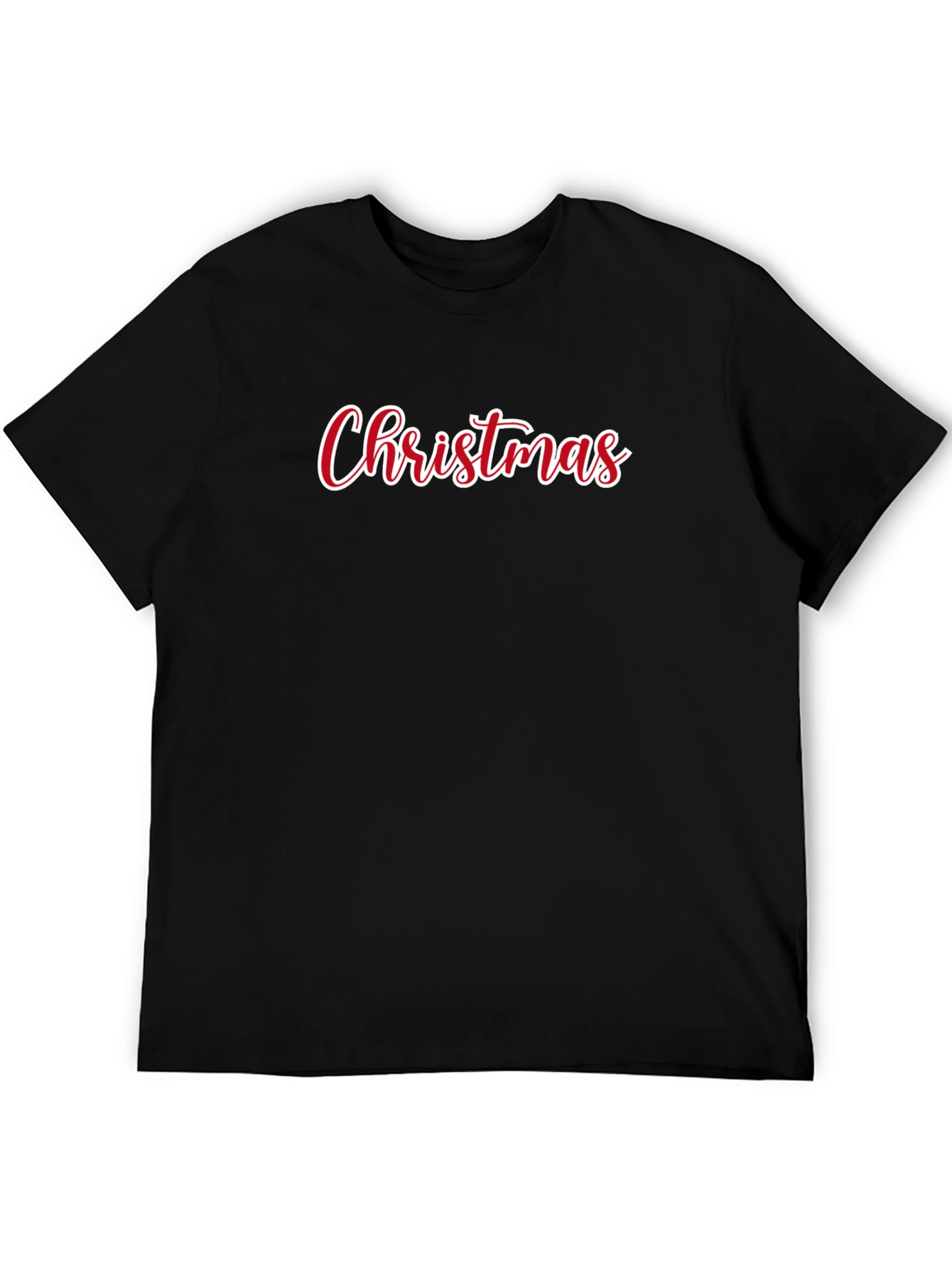 Christmas Script Black T-Shirt - Holiday Tee