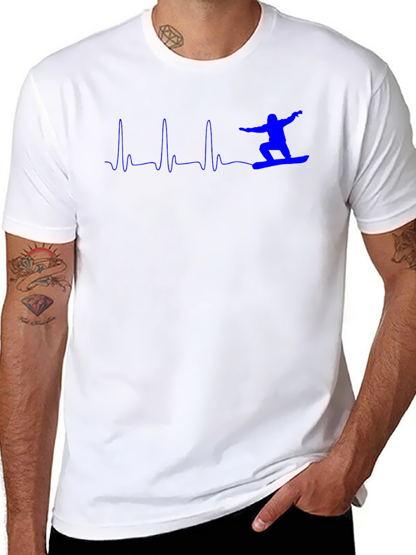 Snowboard Heartbeat T-Shirt - Black