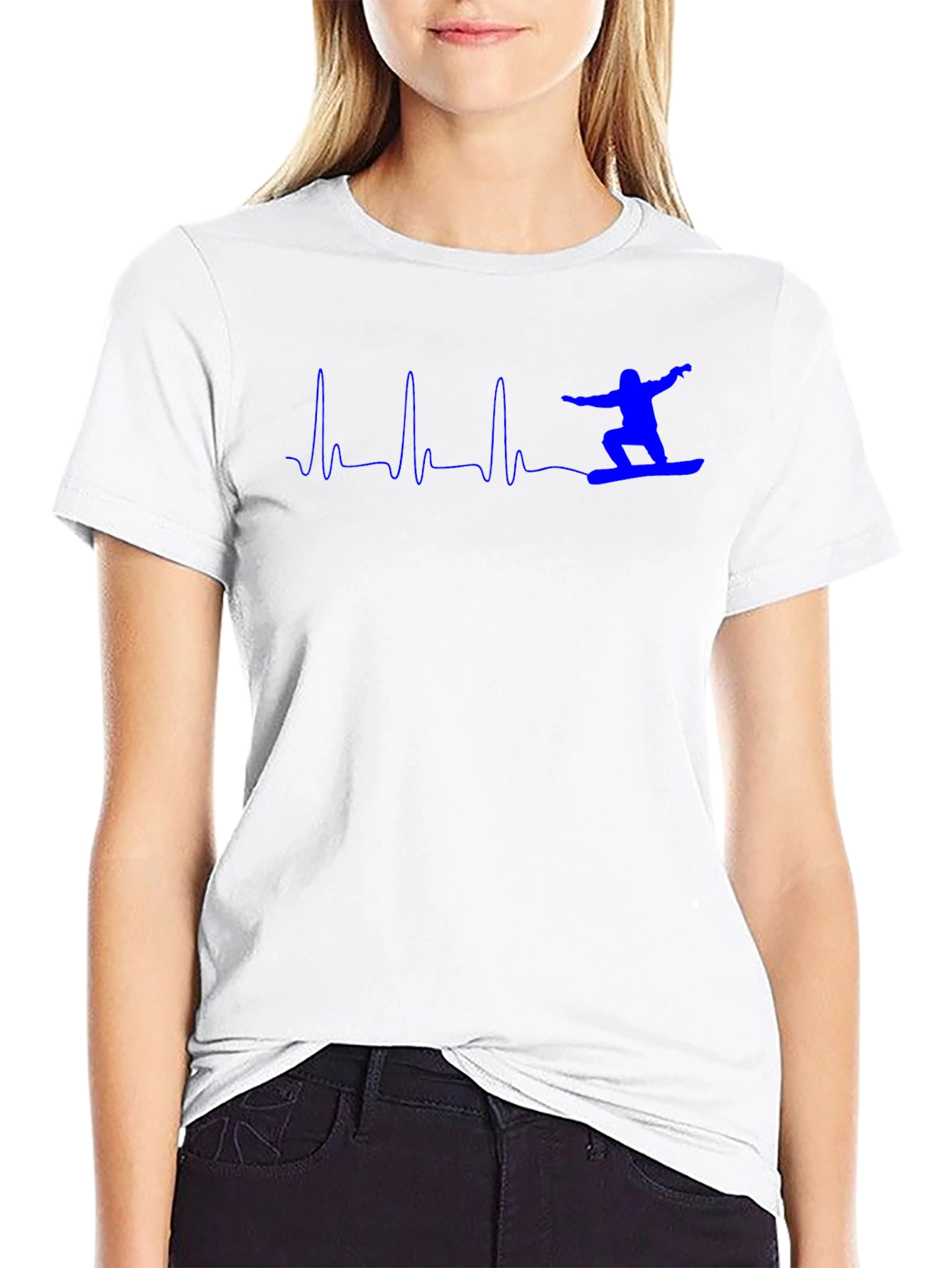 Snowboard Heartbeat T-Shirt - Black