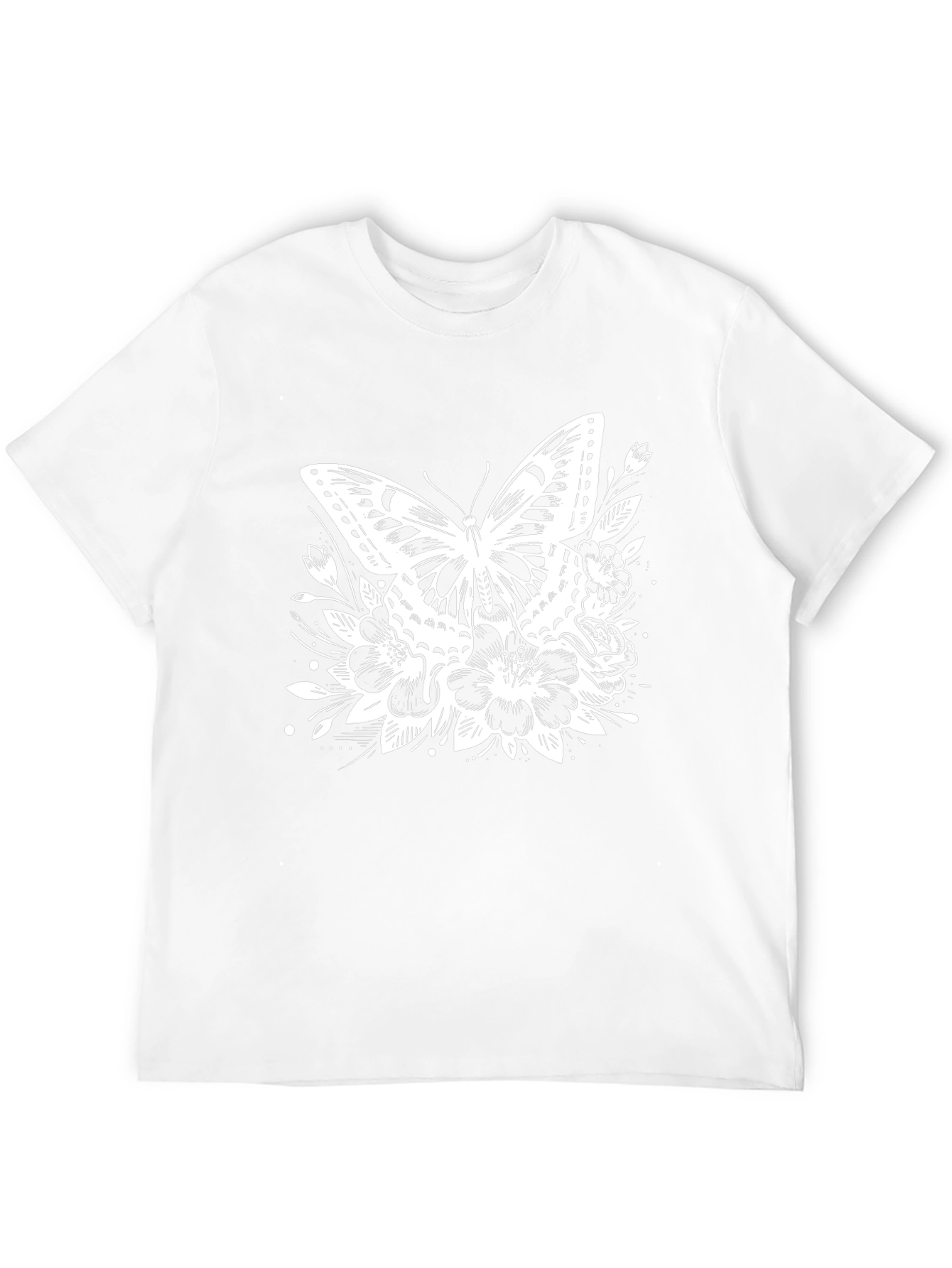 Butterfly Floral Graphic Tee - Black