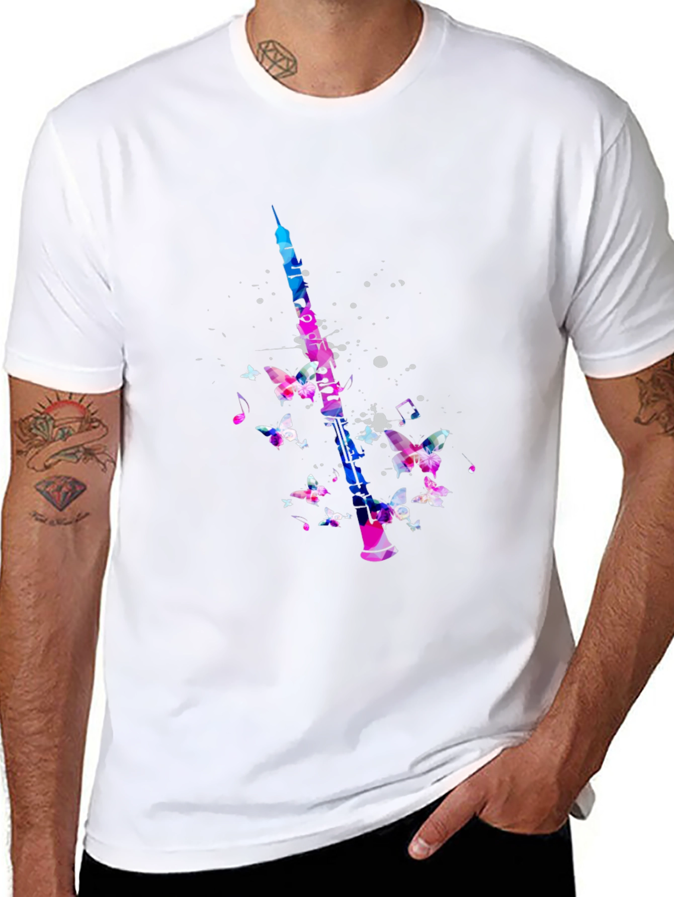 Butterfly Clarinet Black T-Shirt