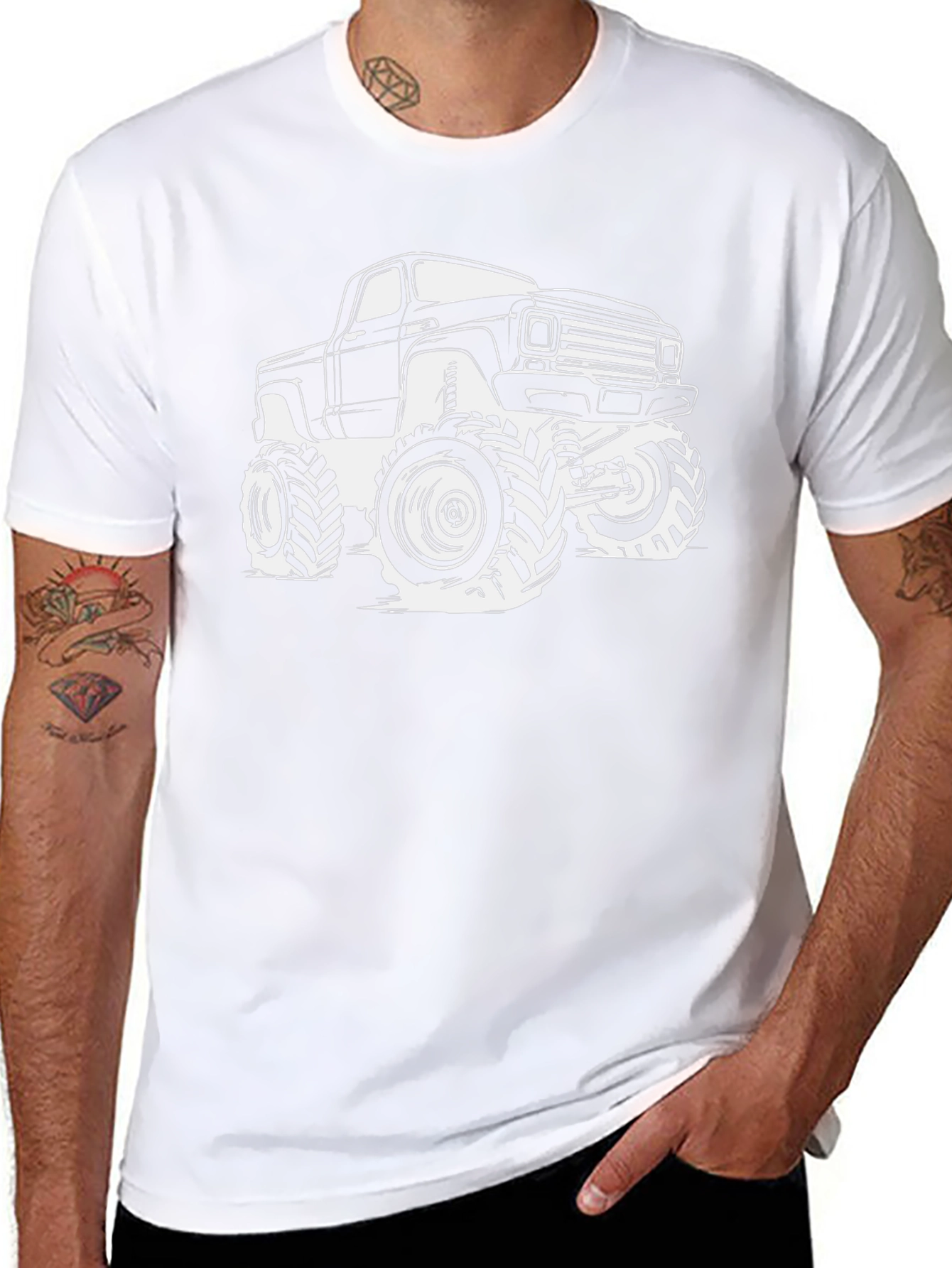 Monster Truck Graphic Tee - Black Cotton T-Shirt