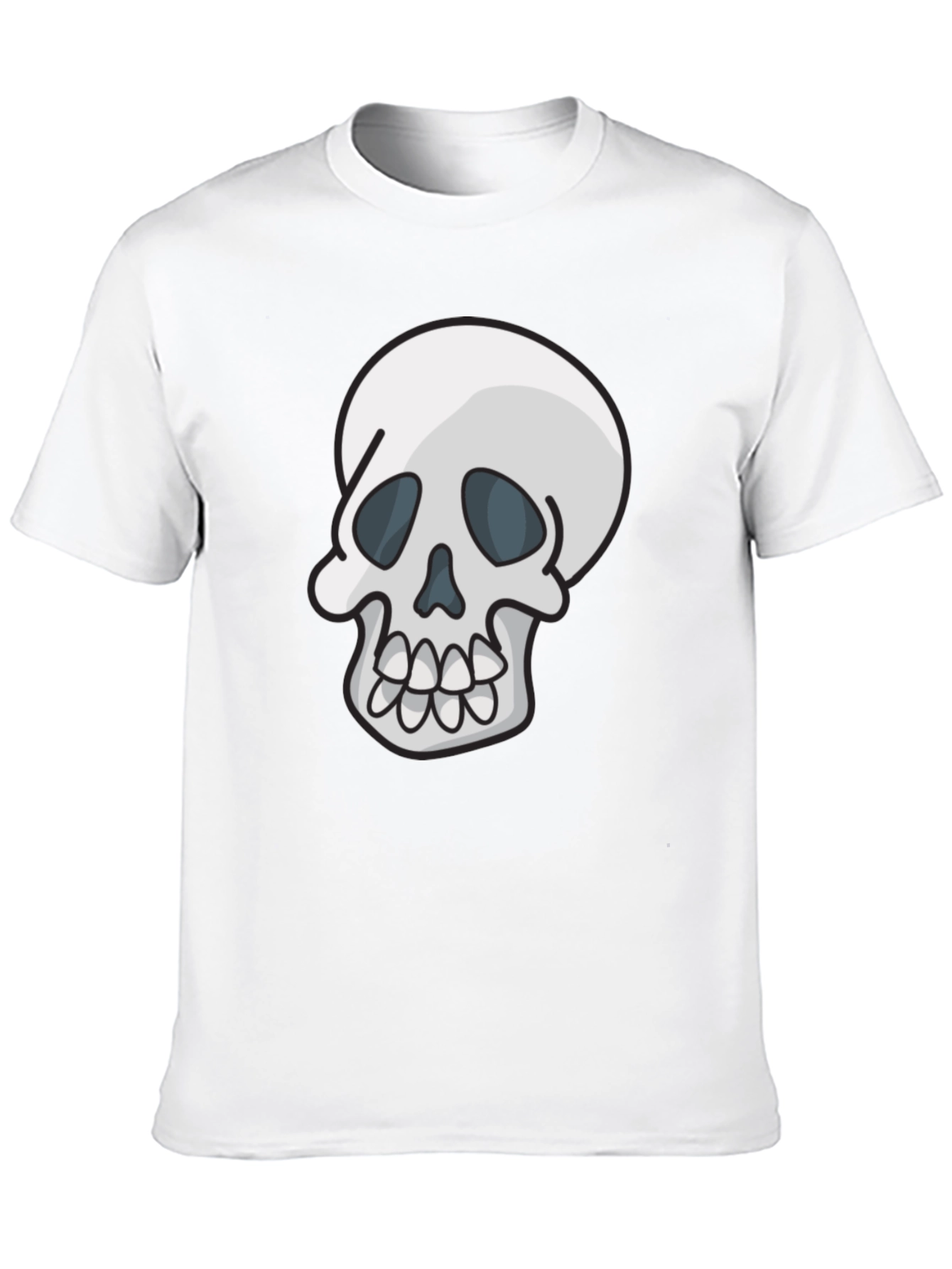 Skull Graphic Tee - Casual Black T-Shirt