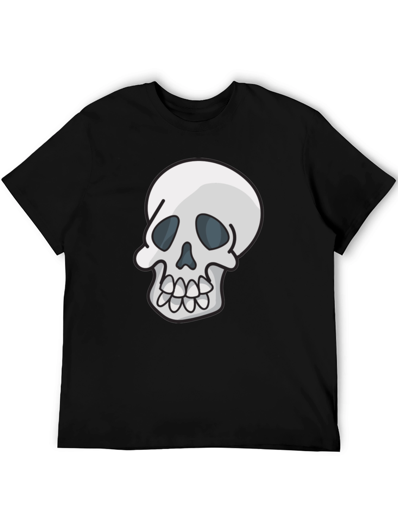 Skull Graphic Tee - Casual Black T-Shirt