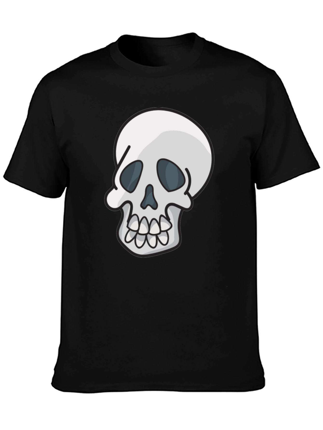 Skull Graphic Tee - Casual Black T-Shirt