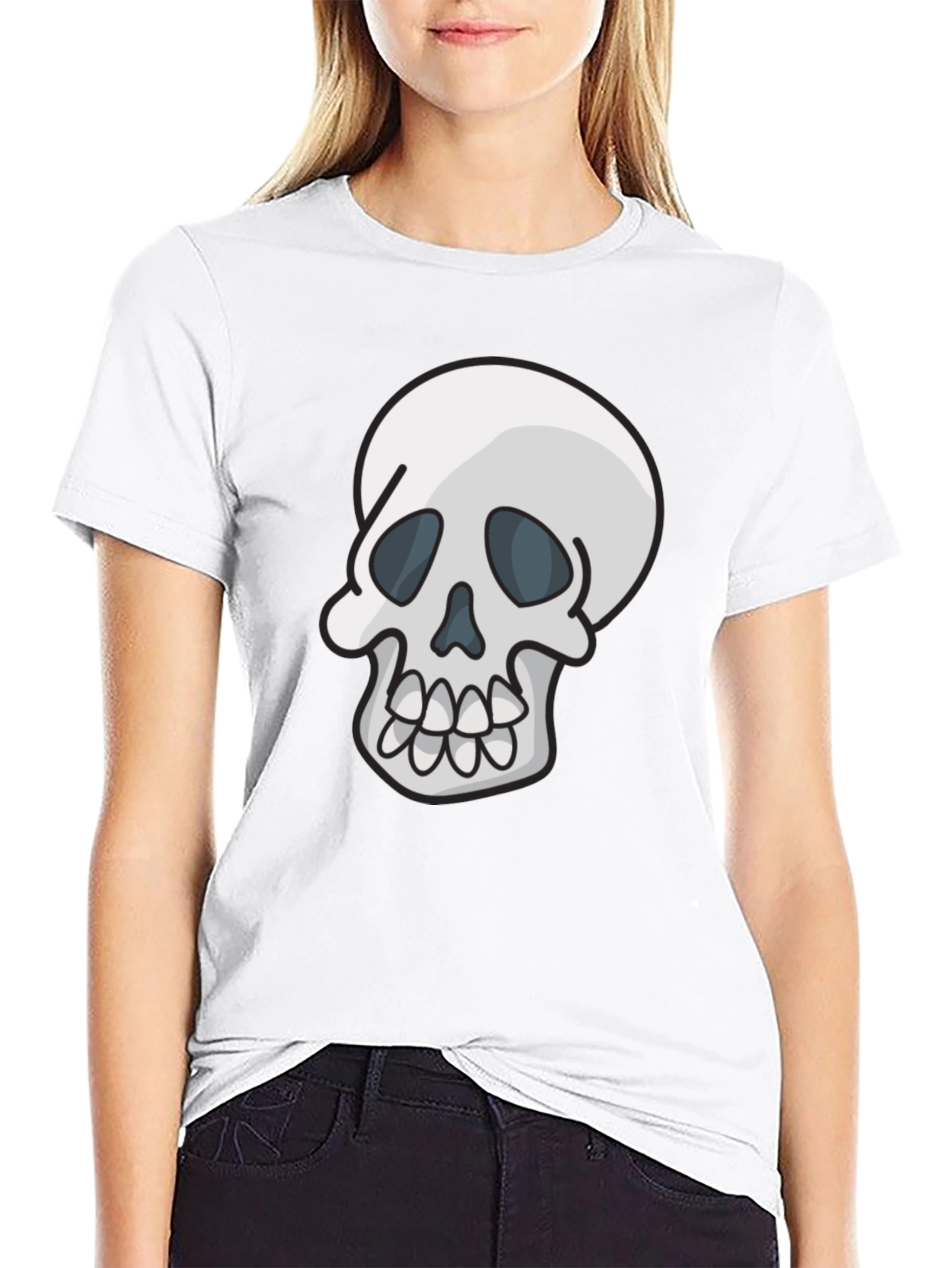 Skull Graphic Tee - Casual Black T-Shirt