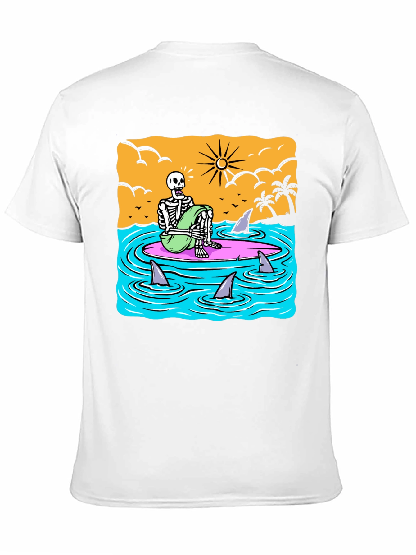 Surf Skeleton T-Shirt - Beach Graphic Tee