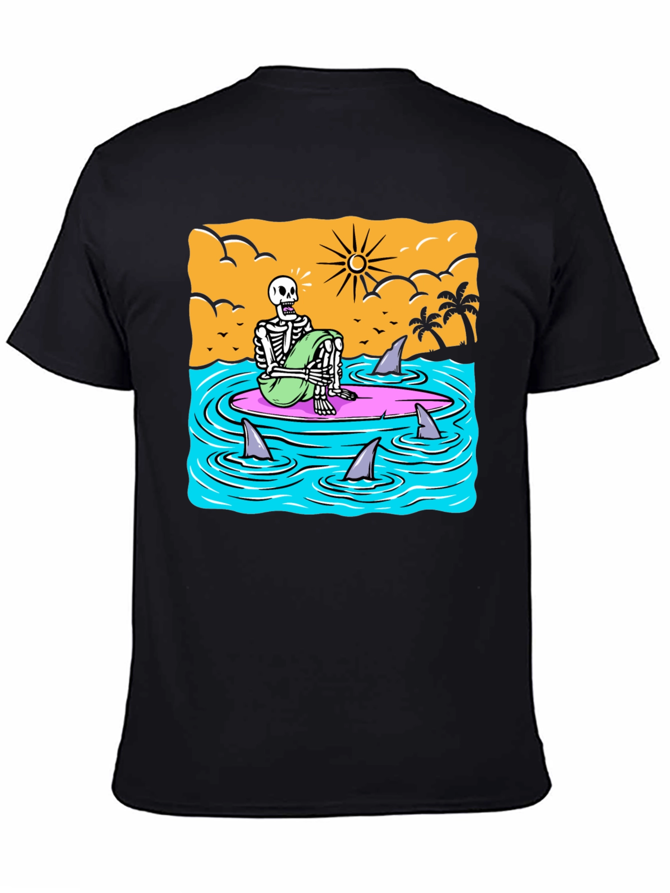 Surf Skeleton T-Shirt - Beach Graphic Tee